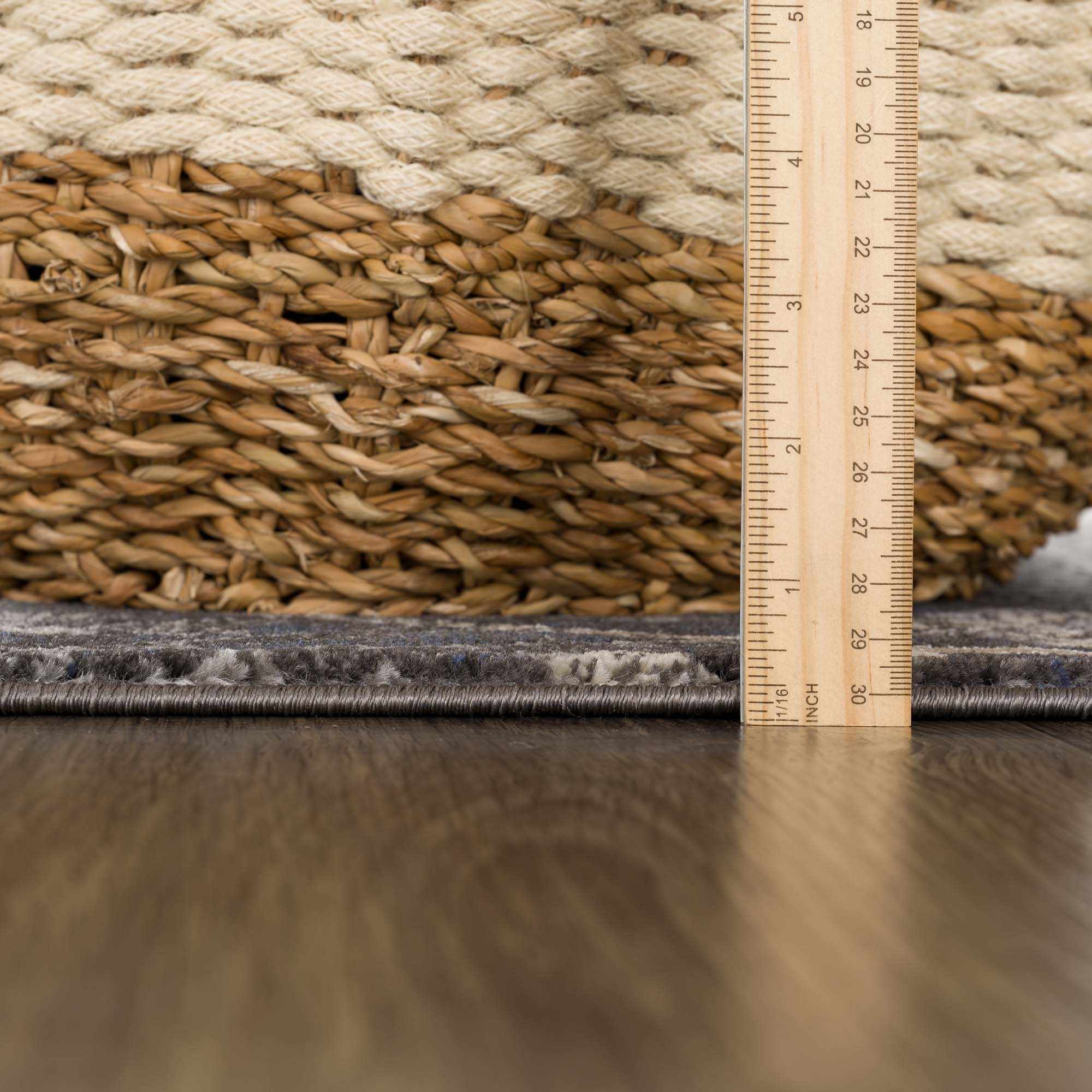 Vintage Style charcoal, Beige and Ivory Traditional oriental Oushak rug - Image 7