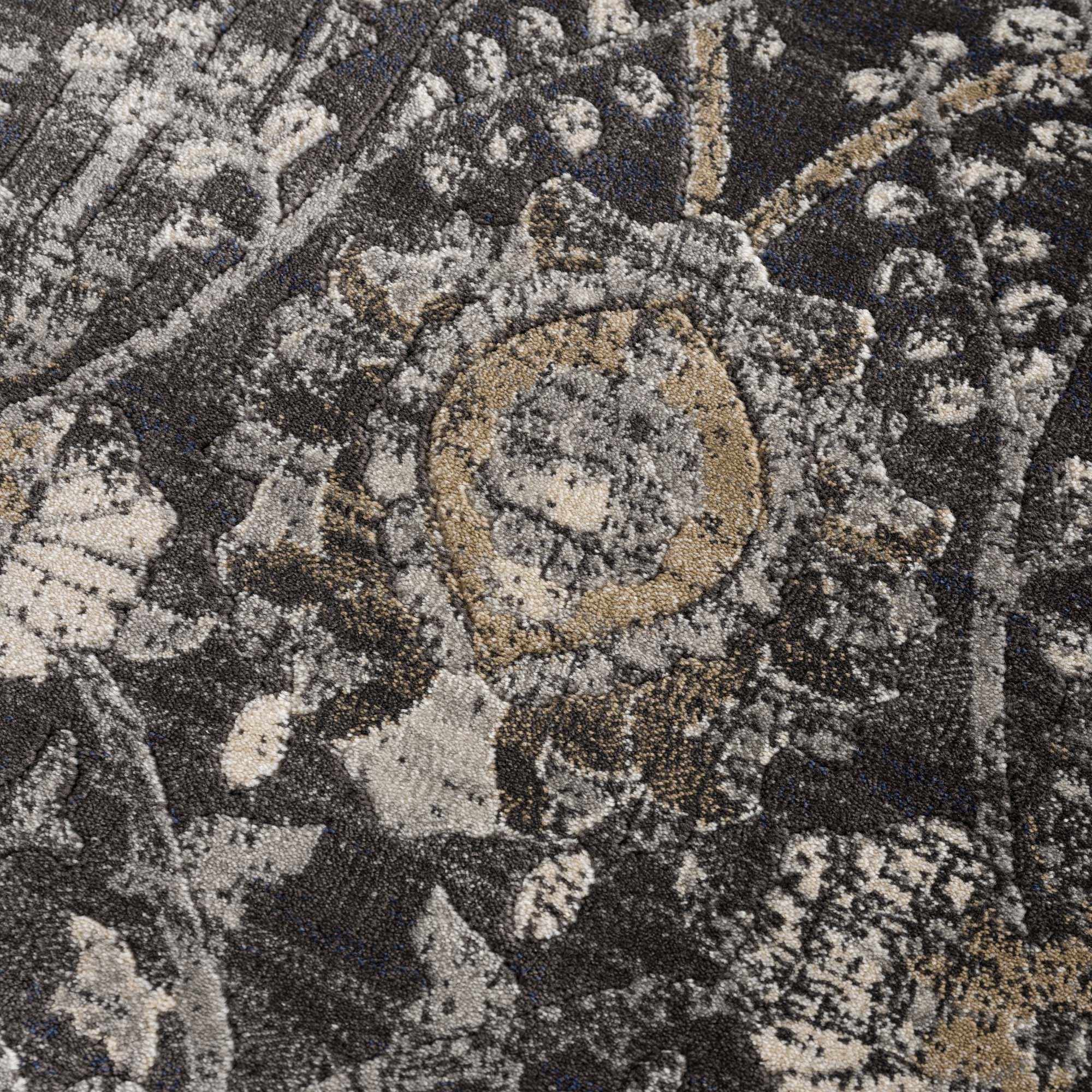 Vintage Style charcoal, Beige and Ivory Traditional oriental Oushak rug - Image 8