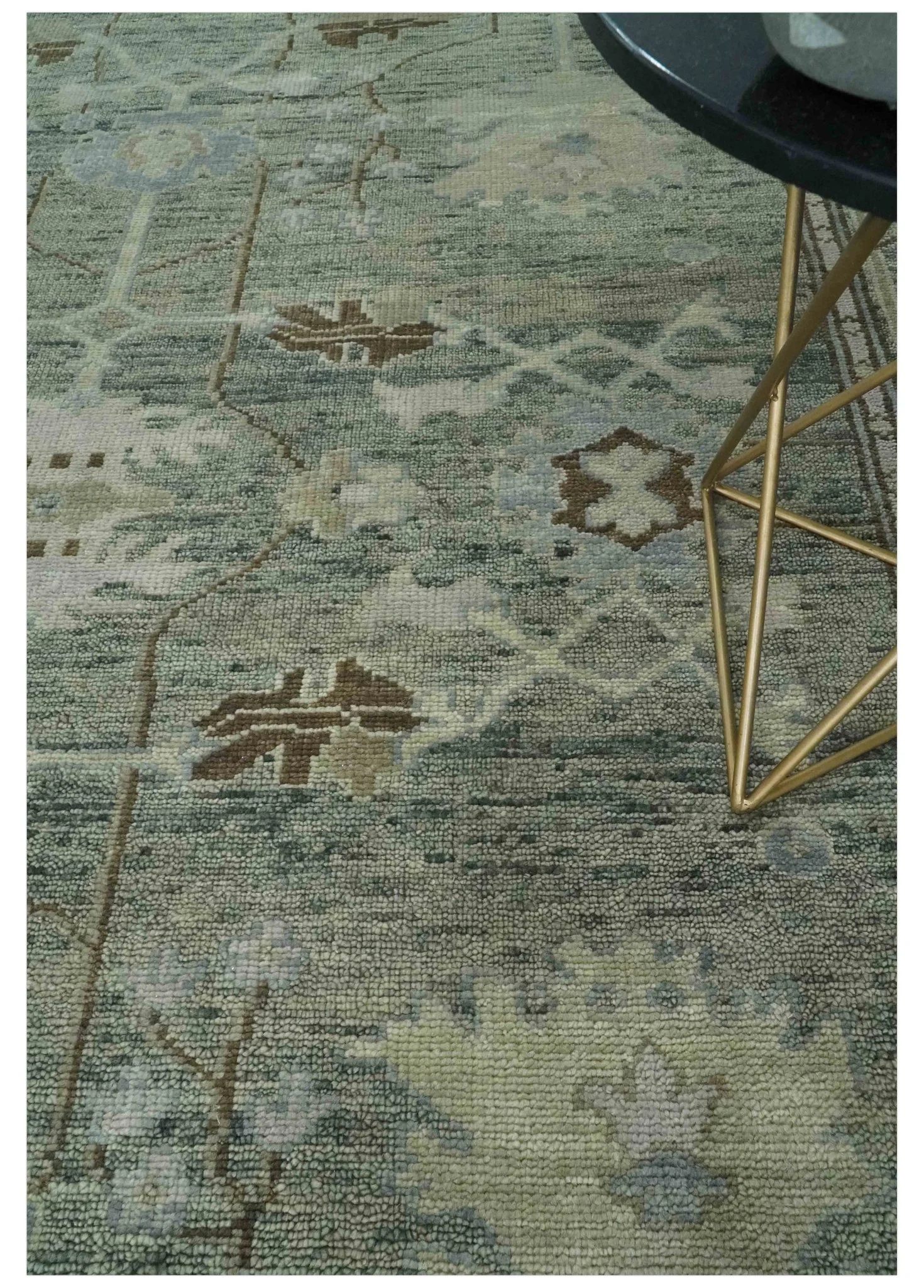 Custom Made Hand Knotted Gray and Brown Oriental Oushak Multi Size Traditional Wool Areaa Rug - Image 2