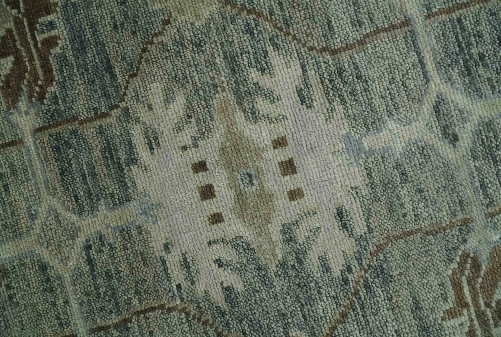 Custom Made Hand Knotted Gray and Brown Oriental Oushak Multi Size Traditional Wool Areaa Rug - Image 4