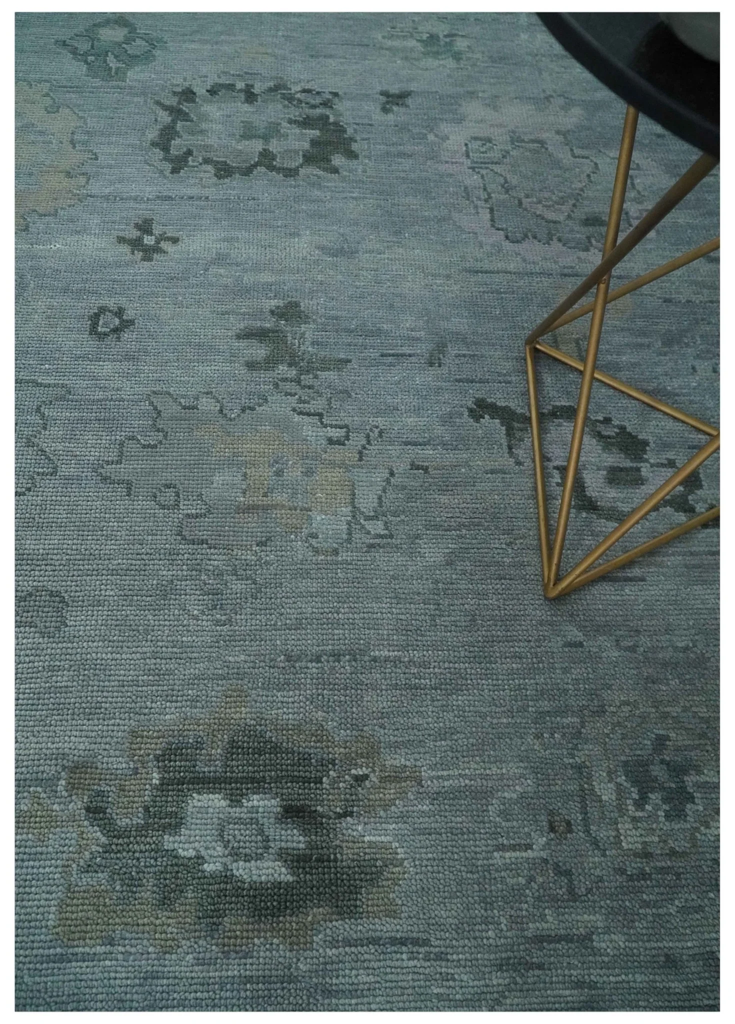 Antique style Gray and Silver Hand Knotted Multi Size Oushak Wool Area Rug - Image 2