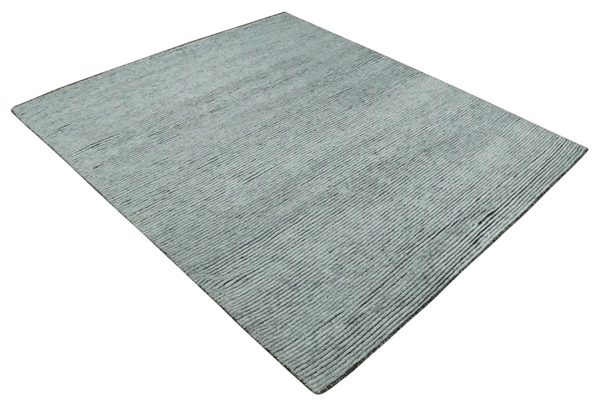 Contemporary look Gray Hand knotted loop Cut 8x10 wool Area Rug - Image 10