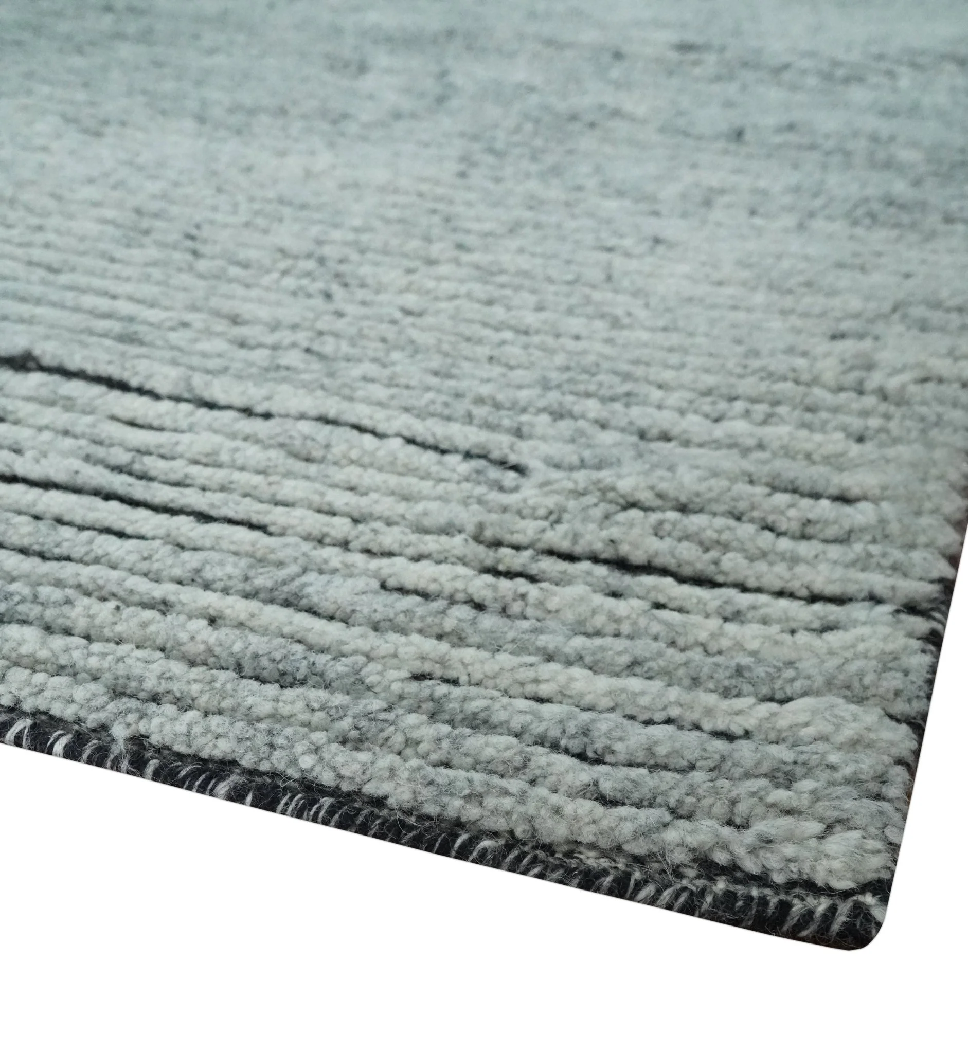 Contemporary look Gray Hand knotted loop Cut 8x10 wool Area Rug - Image 5