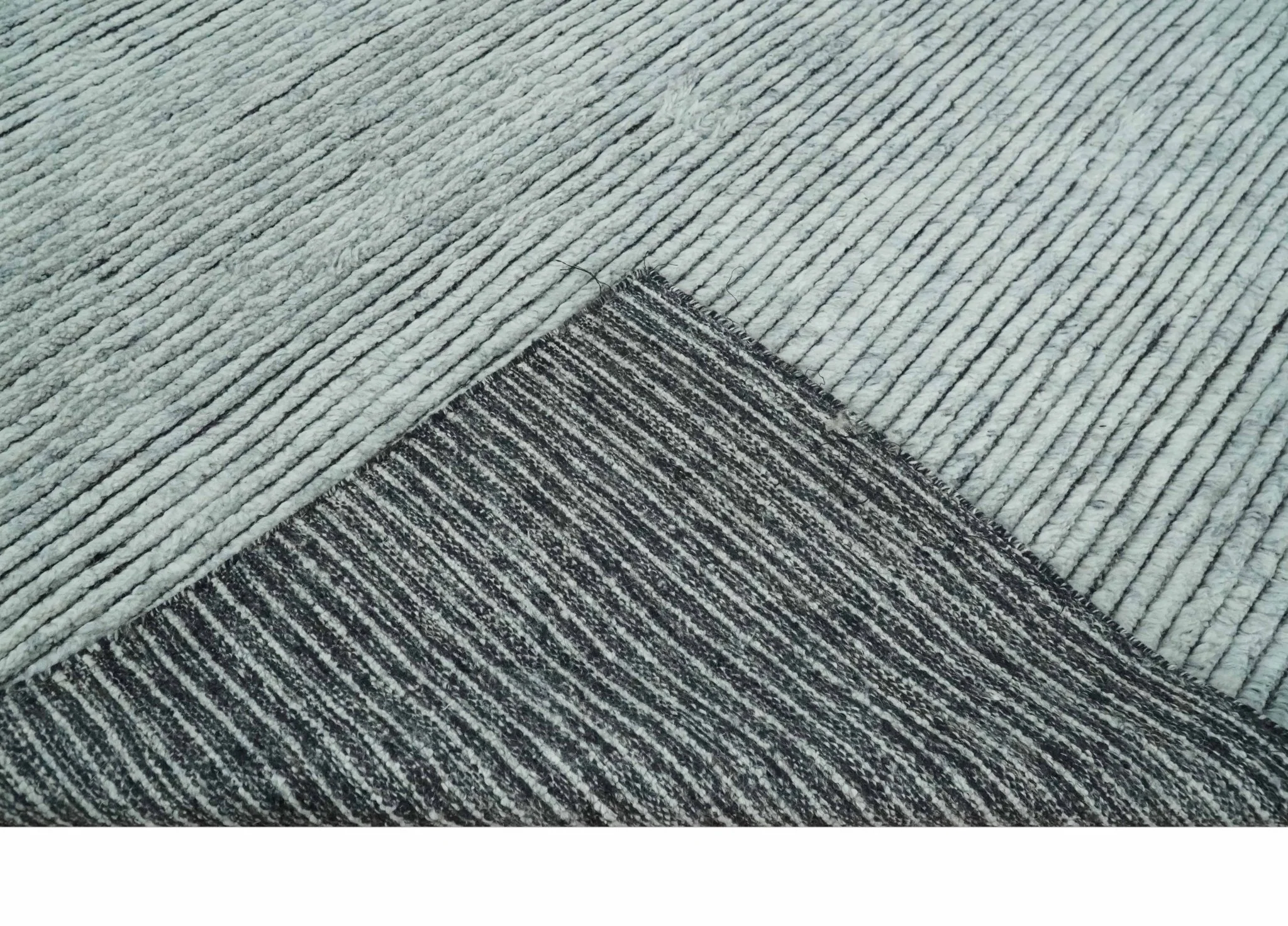 Contemporary look Gray Hand knotted loop Cut 8x10 wool Area Rug - Image 7