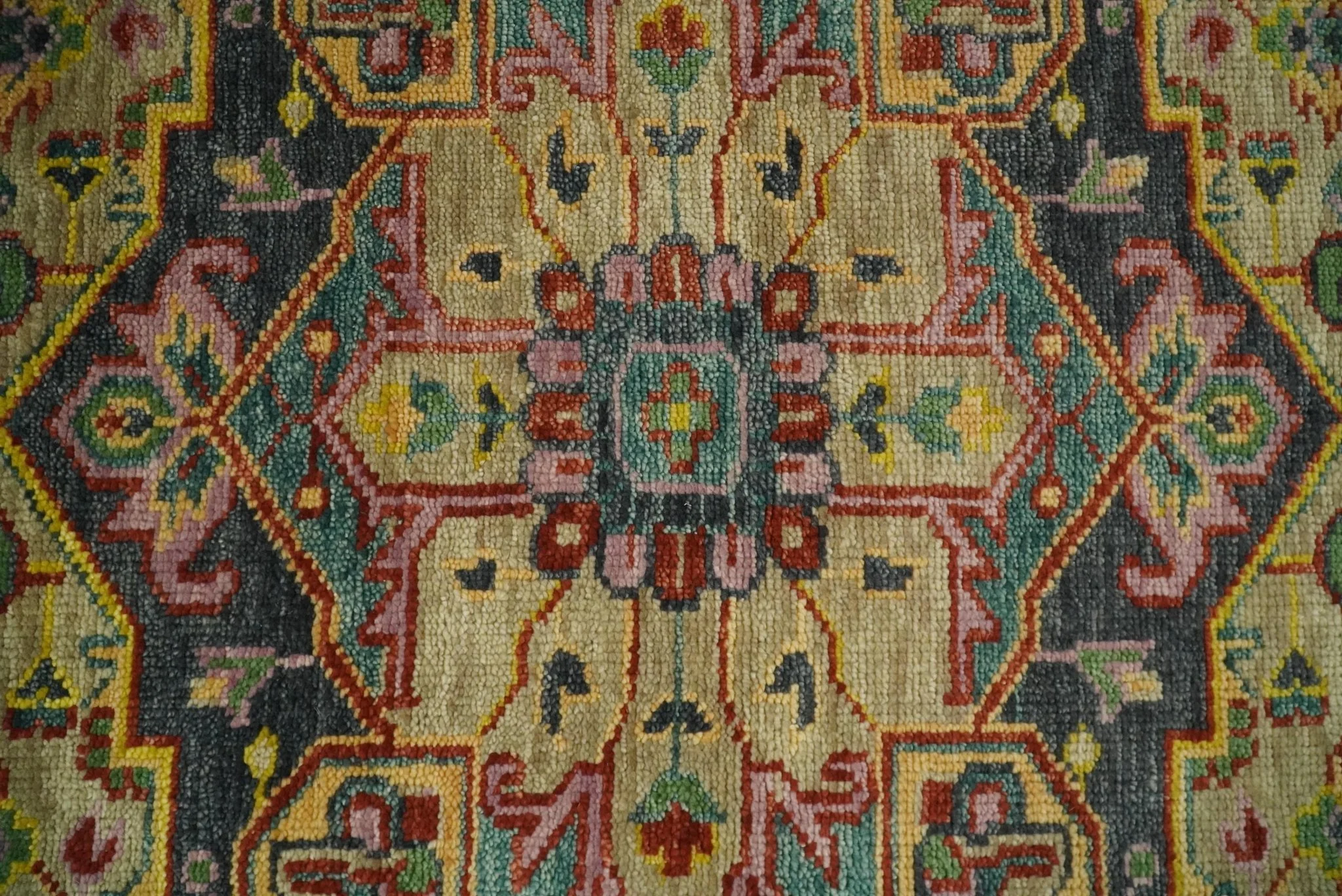 Antique Moss Green and Pink Traditional Multi Size Wool Area Rug - Image 8