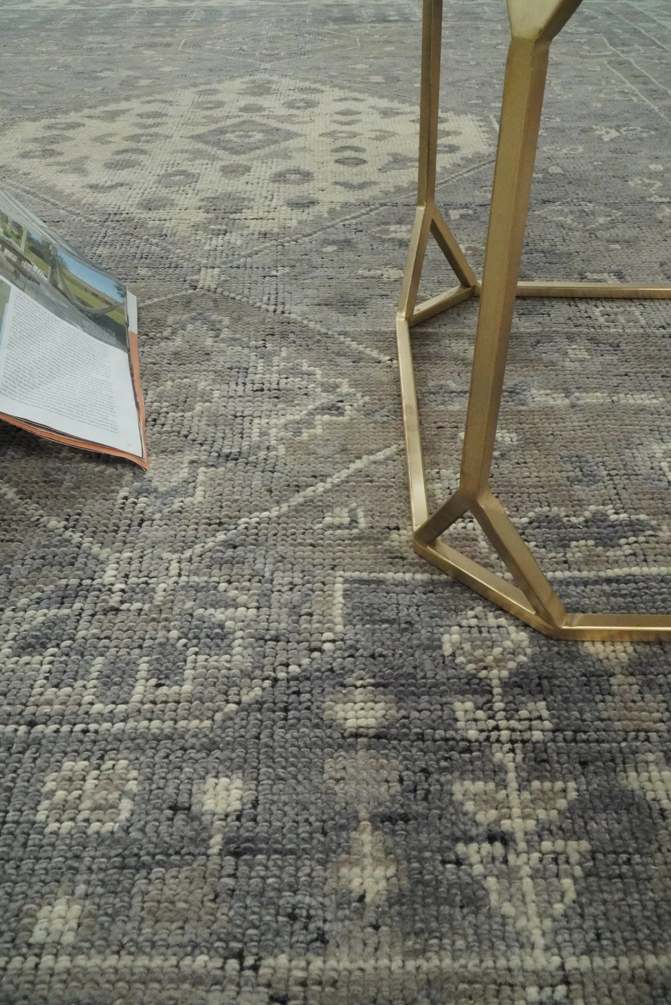 Custom Made Vintage Distressed Hand Knotted Serapi Gray and Beige Traditional Antique Area Rug - Image 7
