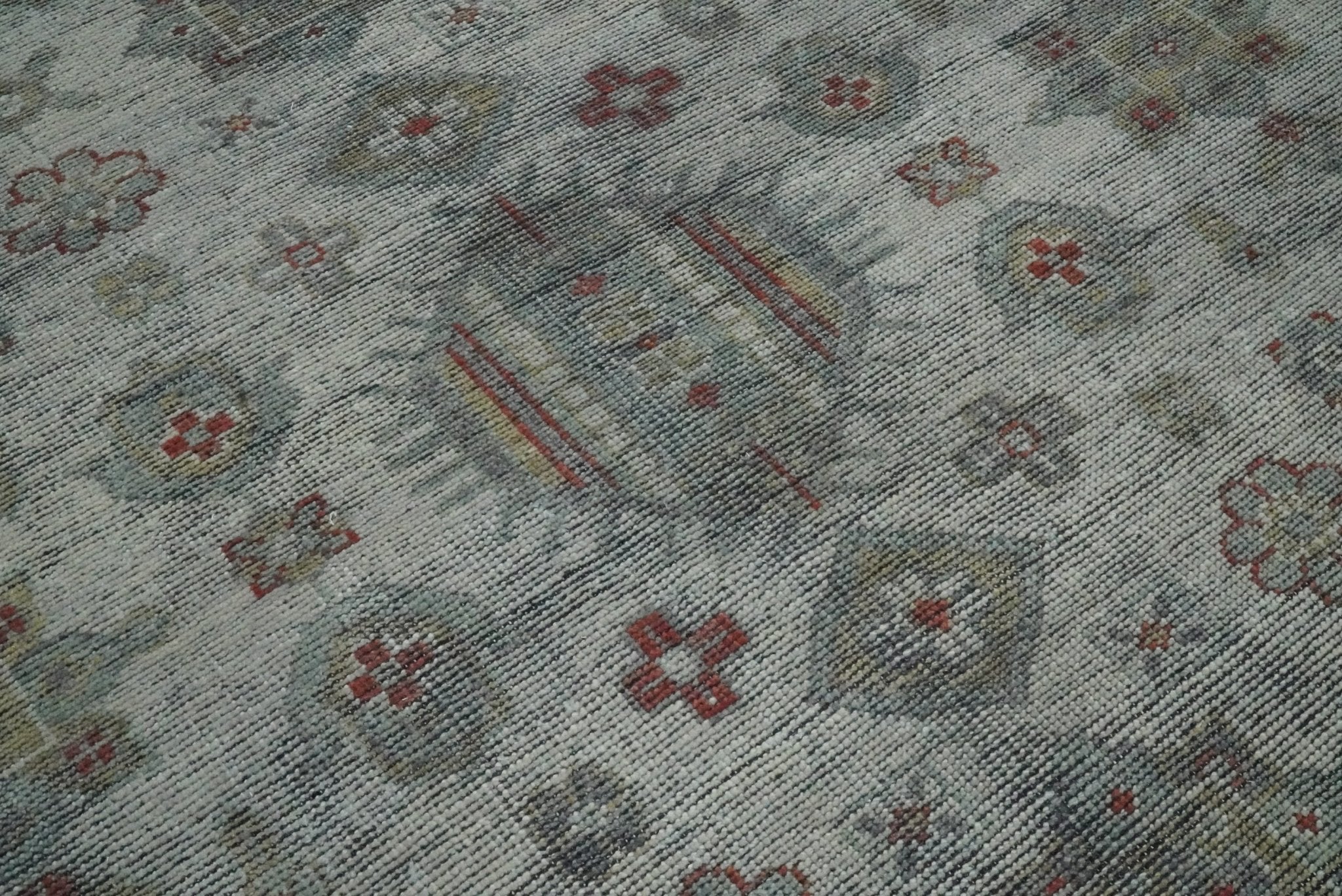 Vintage Distressed Hand Knotted Serapi Silver and Rust Traditional Antique Custom Made Area Rug - Image 3