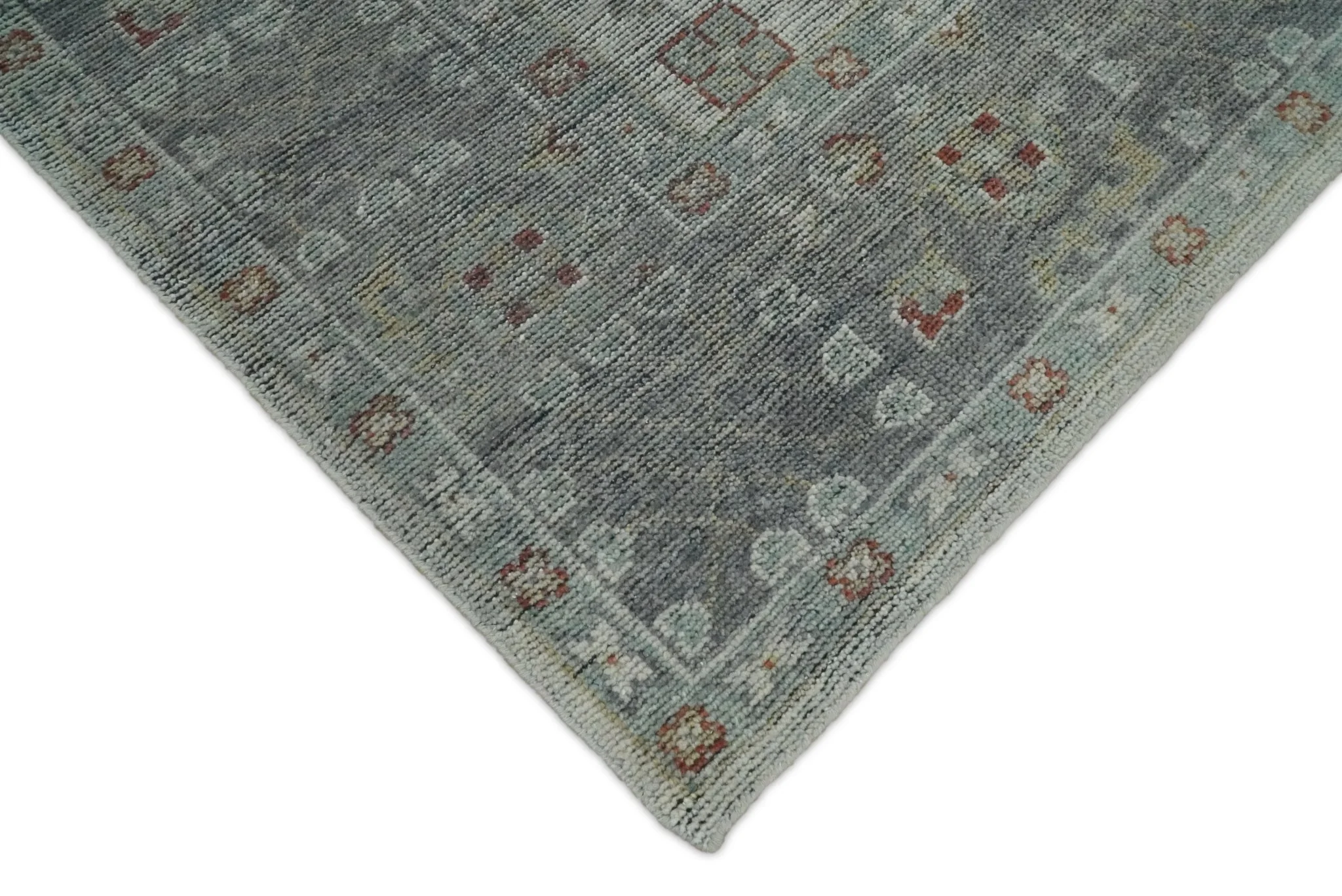 Vintage Distressed Hand Knotted Serapi Silver and Rust Traditional Antique Custom Made Area Rug - Image 5