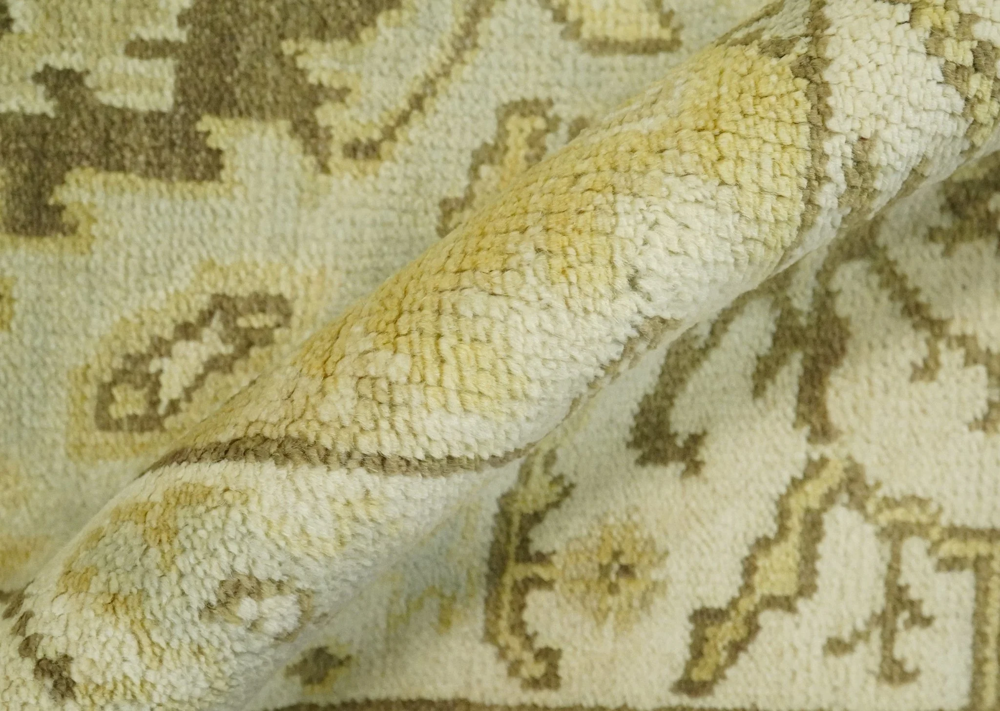 Antique Oushak 2x3 Beige and Brown Hand Knotted Entryway Wool Area Rug | TRD1925223 - Image 2