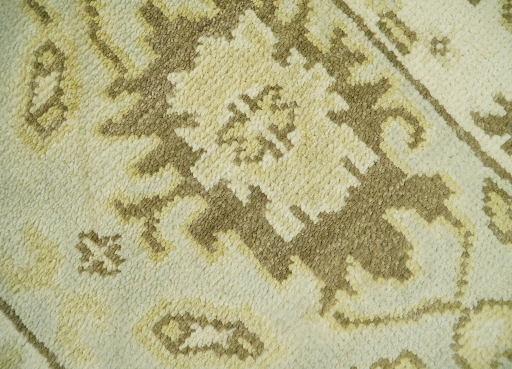 Antique Oushak 2x3 Beige and Brown Hand Knotted Entryway Wool Area Rug | TRD1925223 - Image 5
