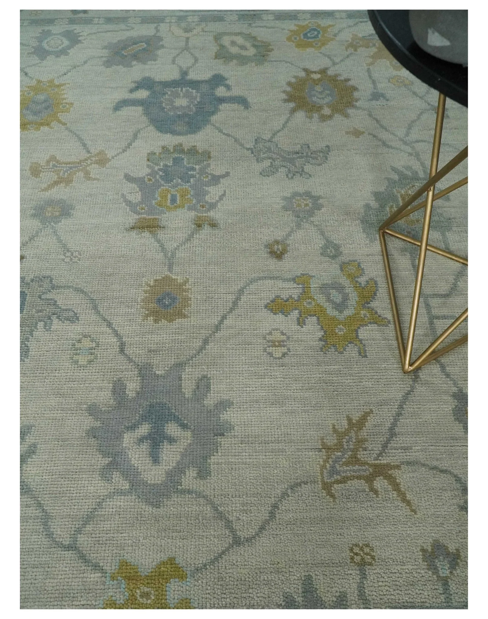 Antique Silver Hand knotted Traditional Multi Size Oushak Wool area Rug - Image 2