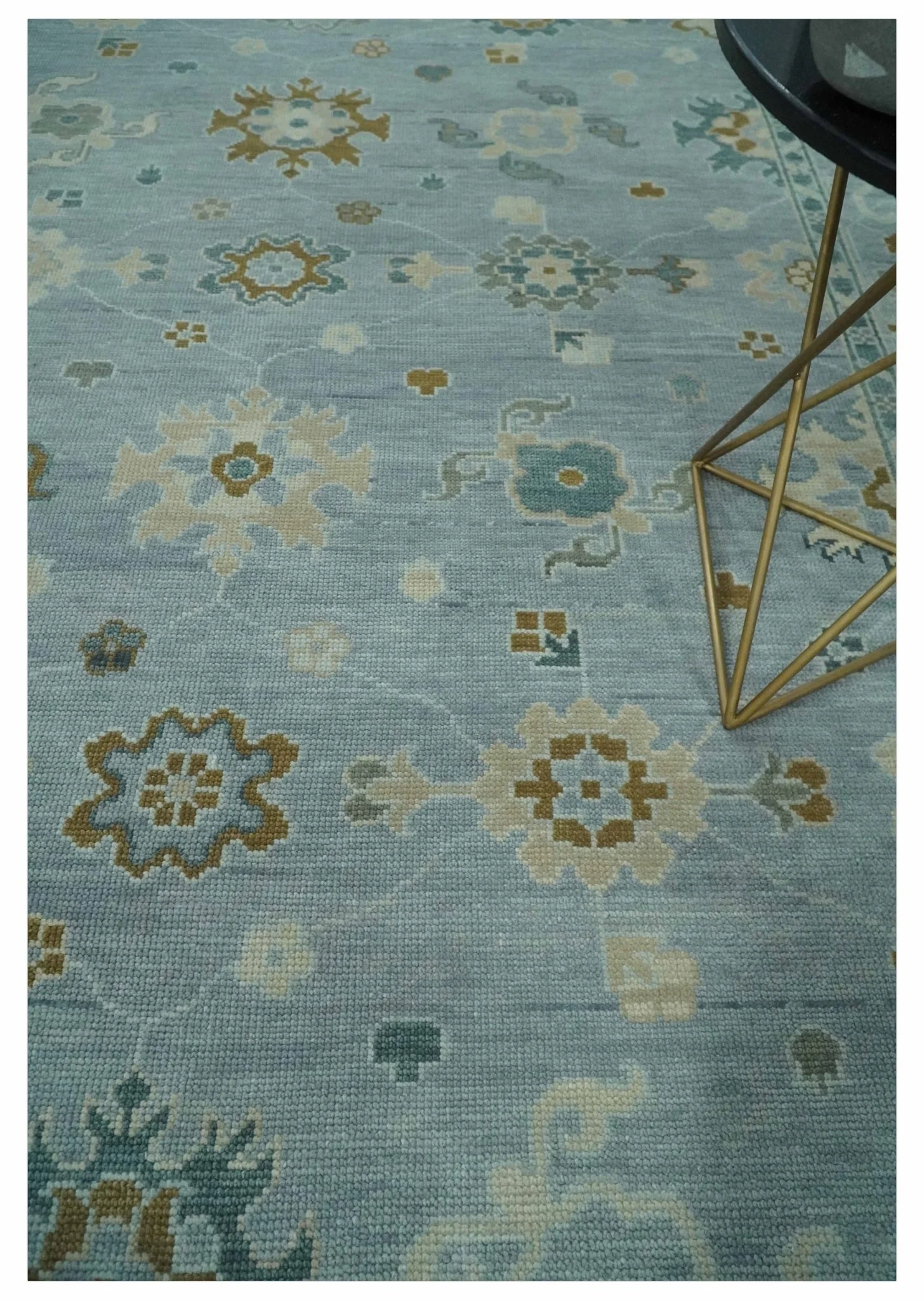 Antique Silver Multi Size Hand Knotted Turkish Style Oushak Traditional Area Rug, Living Room Rug - Image 2