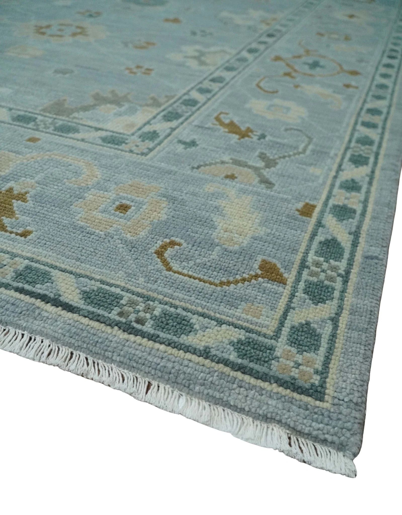 Antique Silver Multi Size Hand Knotted Turkish Style Oushak Traditional Area Rug, Living Room Rug - Image 5