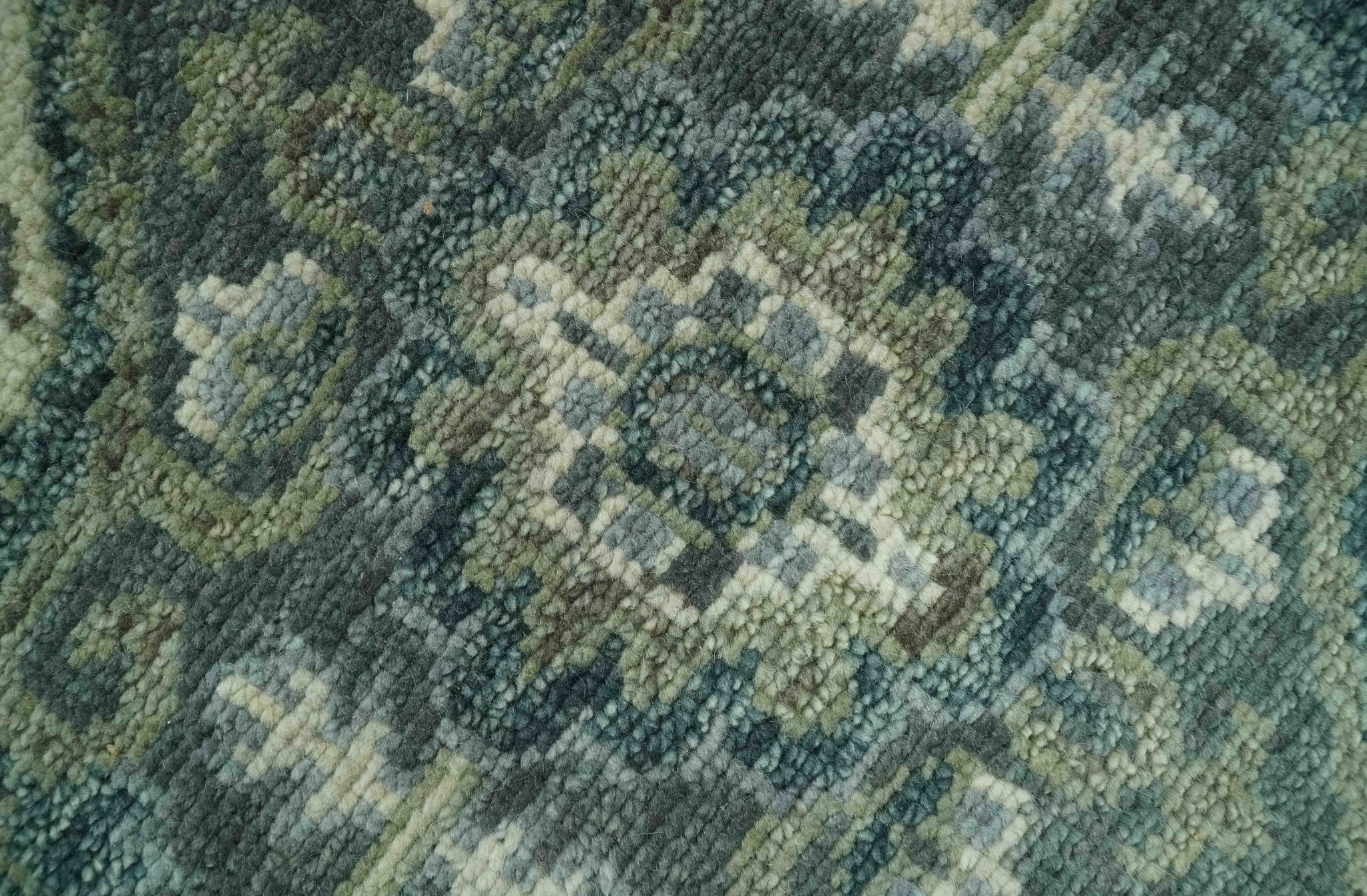 Hand Knotted Ivory, and Shades of Gray Traditional Custom made wool rug - Image 4