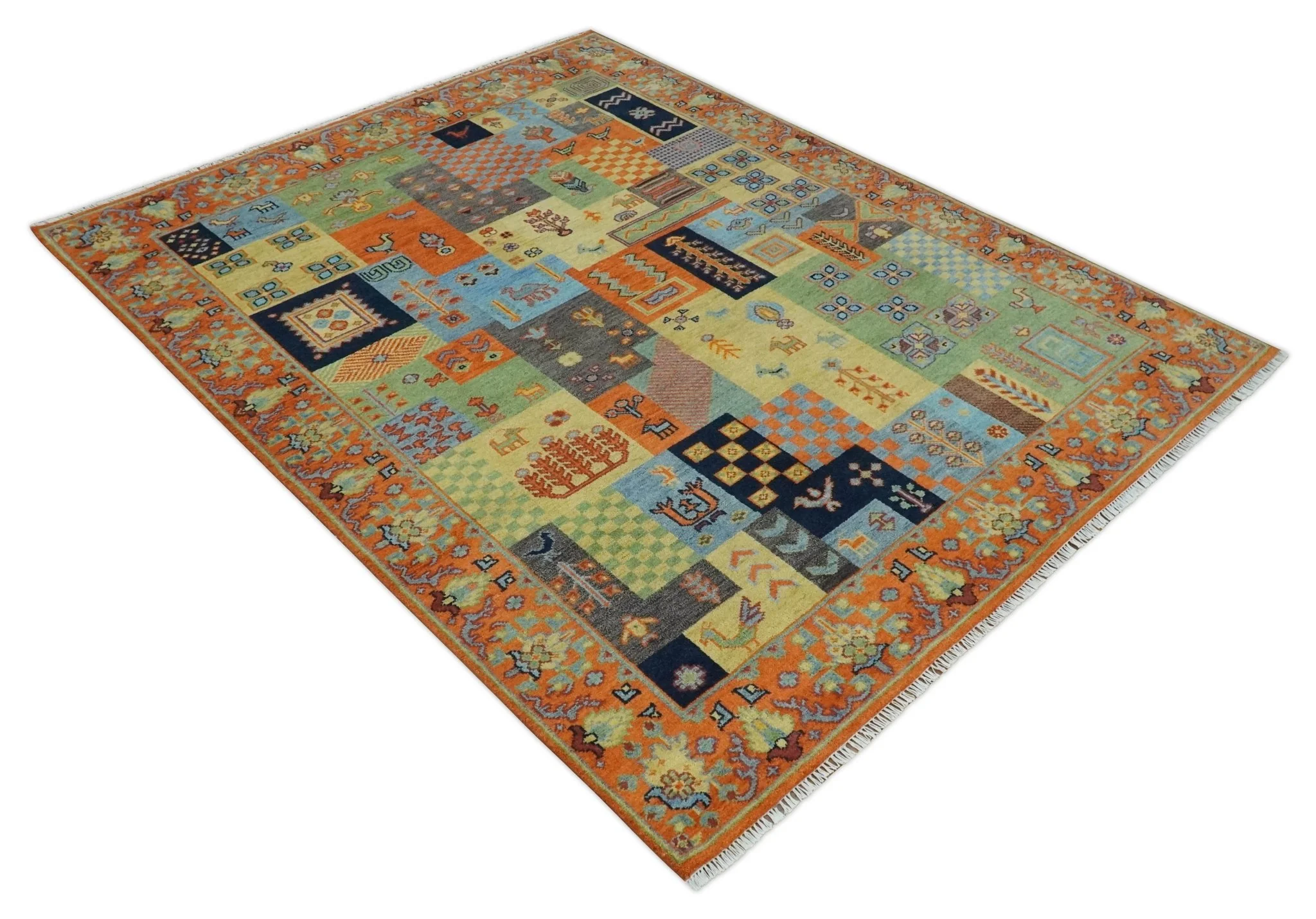 Hand knotted Traditional Antique Tribal Style Gabbeh Design Wool Area Rug - Image 9