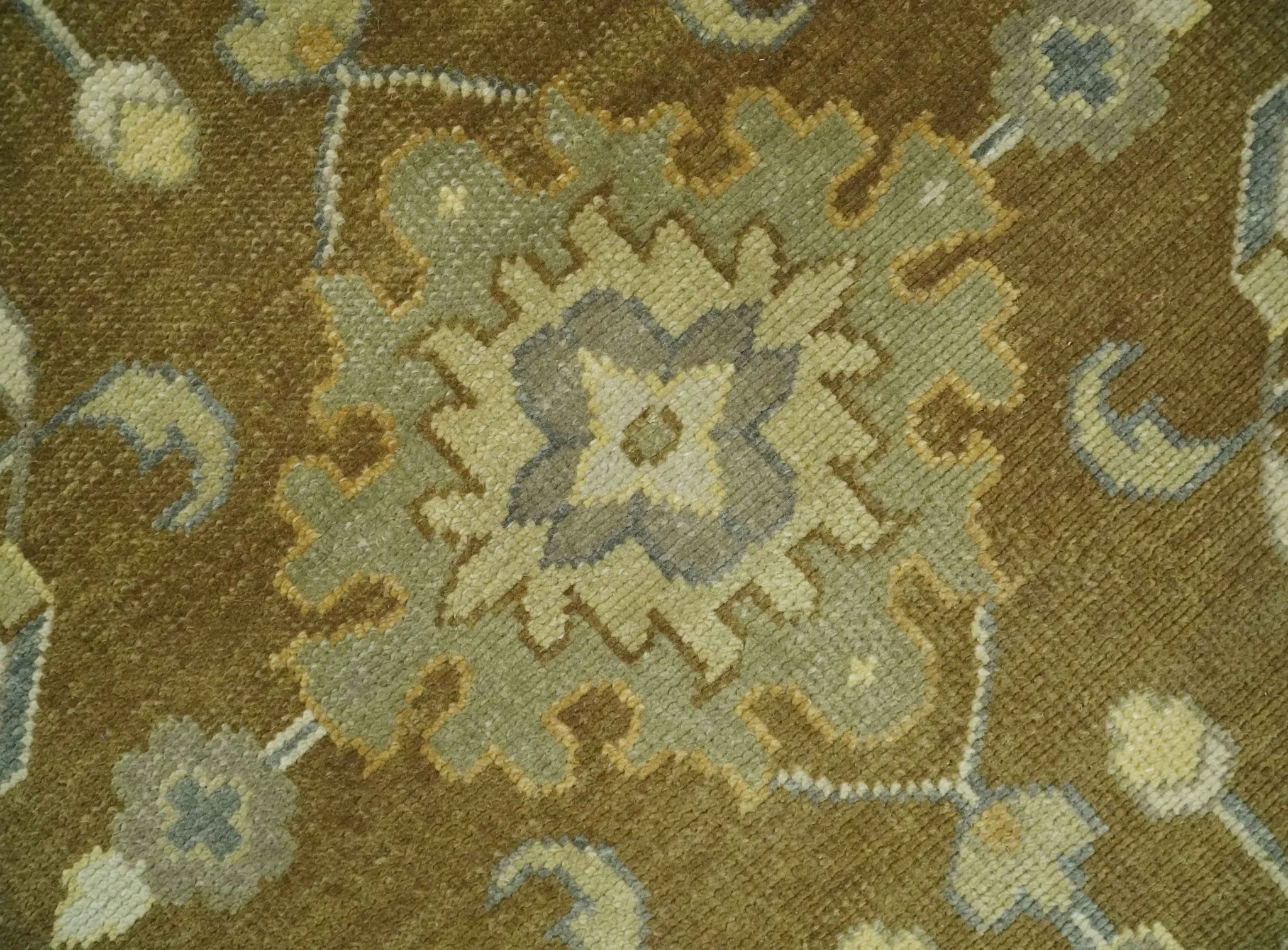 Antique Turkish Oushak 8x10 Hand Knotted Brown and Gray Persian Rug | AC23810 - Image 4