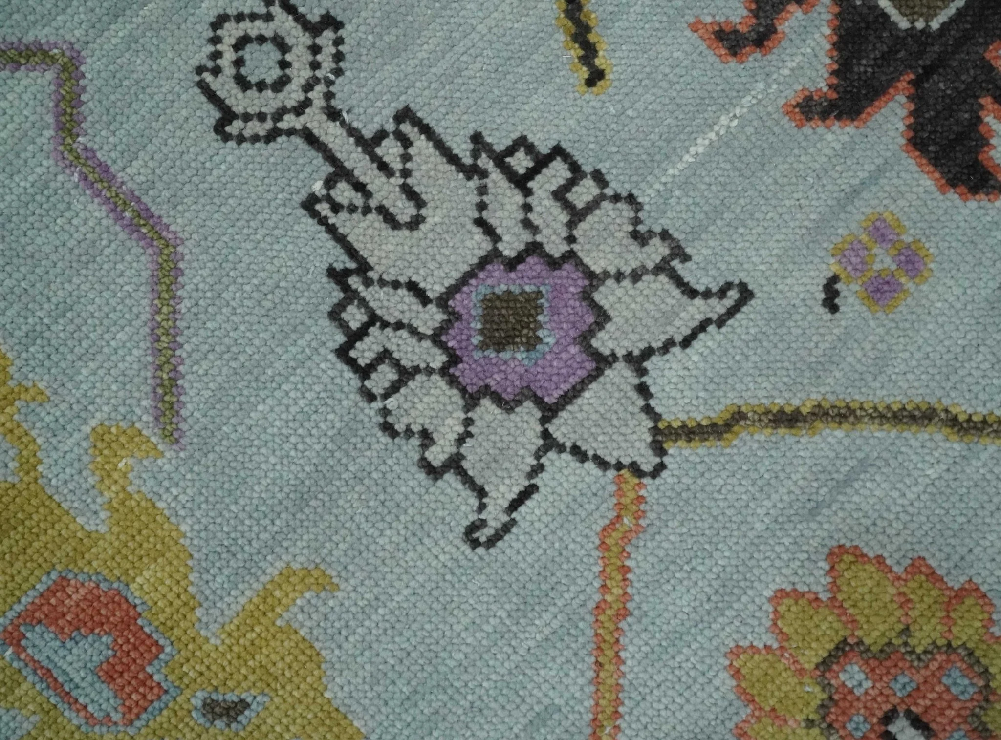 Custom Made Aqua and Green Hand knotted Traditional Oushak wool area Rug - Image 4