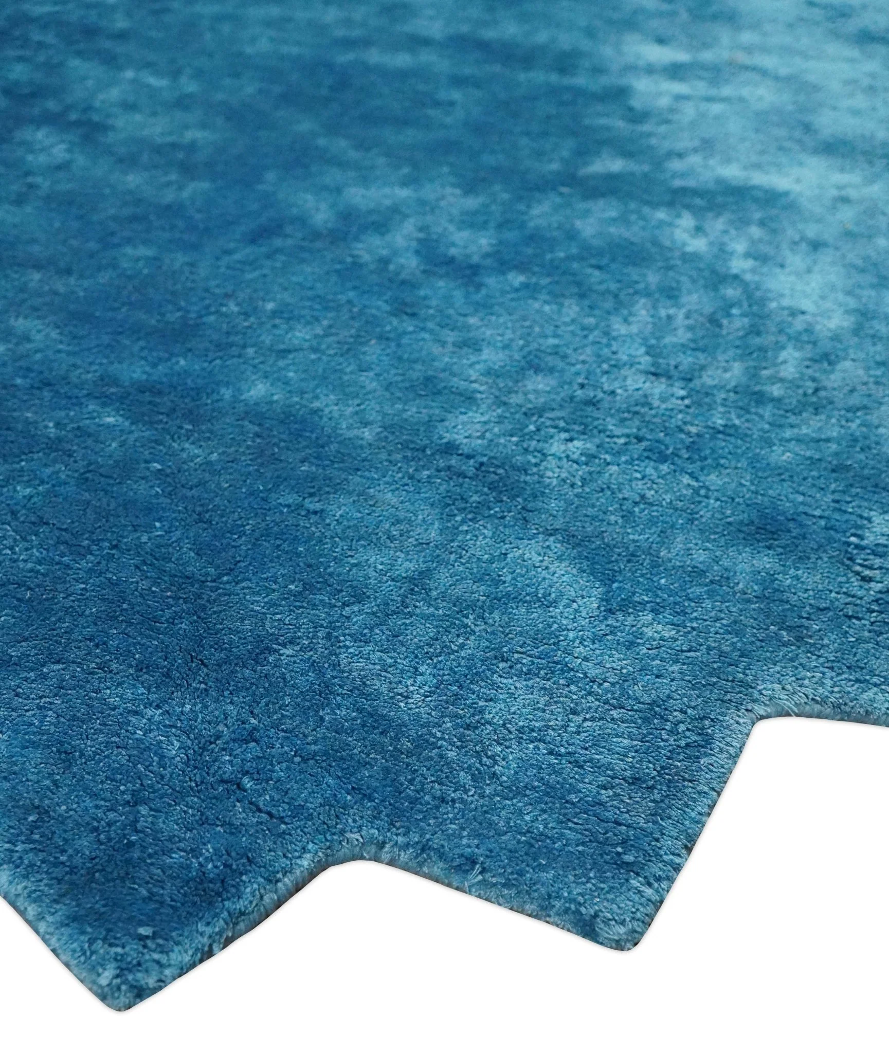 Art Silk 4x4 Round Modern Blue  blended Art Silk Rug entryway, bedside rug - Image 3