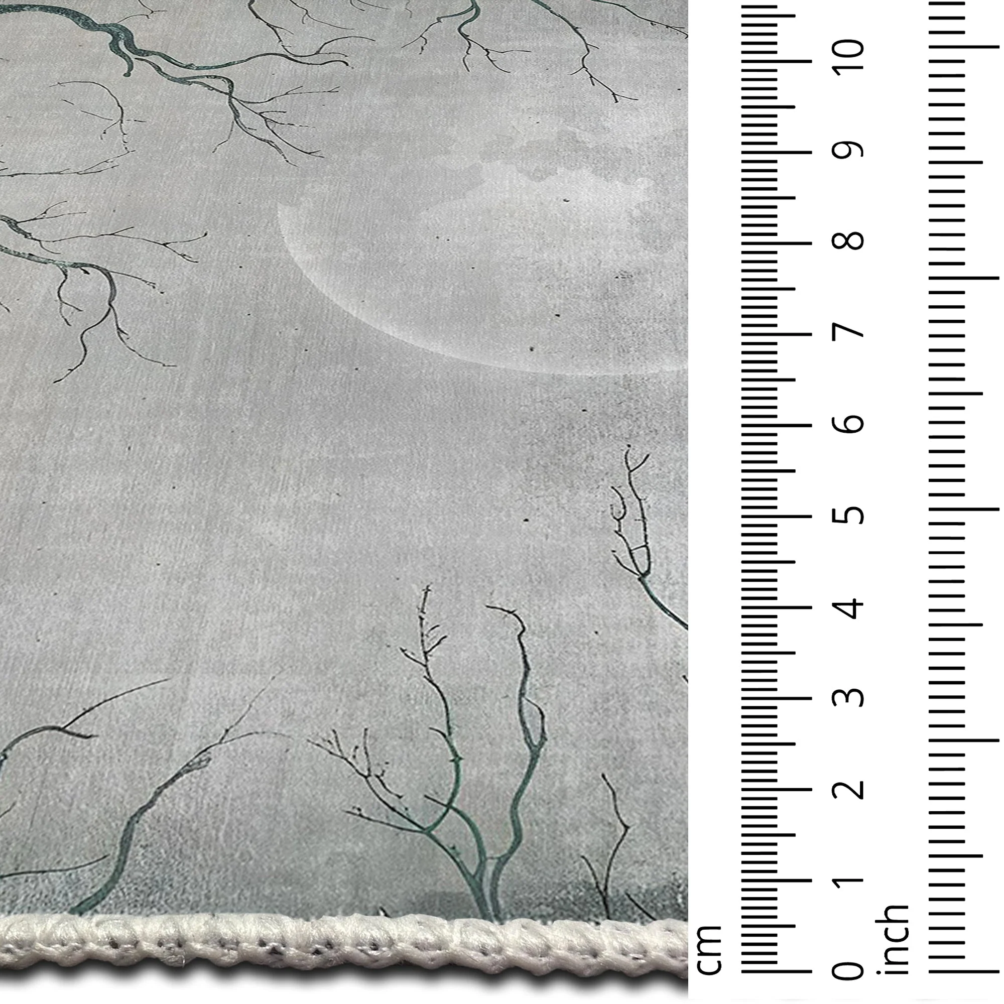 Avon Halloween Moon and Night Design Gray Machine Washable Cotton Rug - Image 8