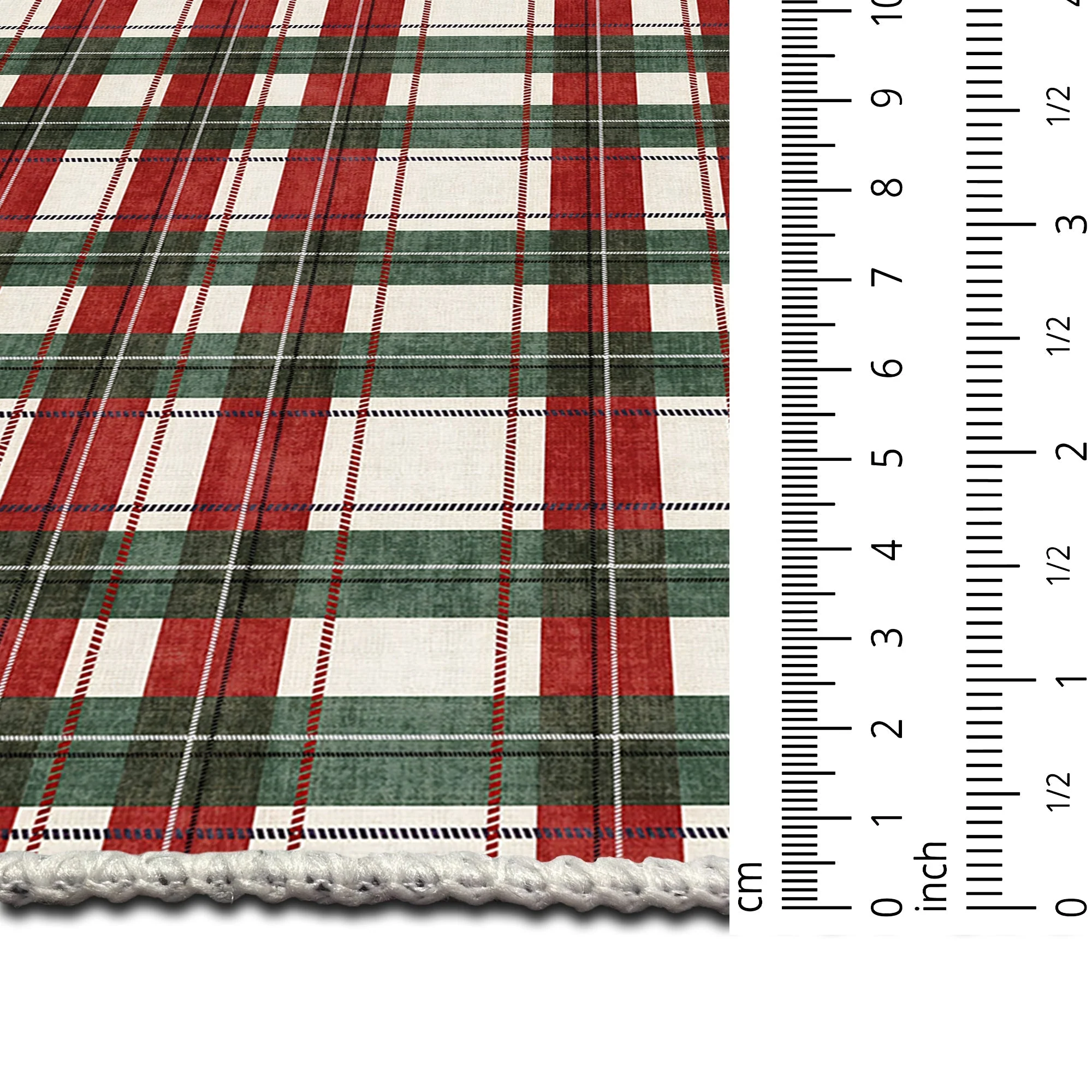 Avyra Red And Green Cotton Machine Washable Area Rug - Image 7