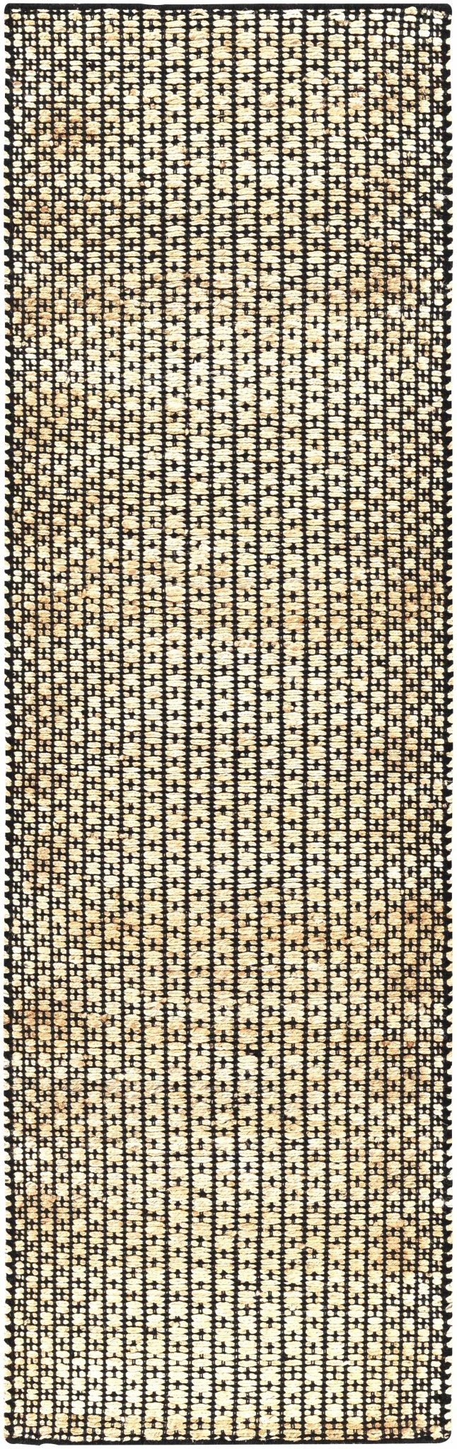 Beige And Black Hand Woven Natural Jute Rug - Image 7