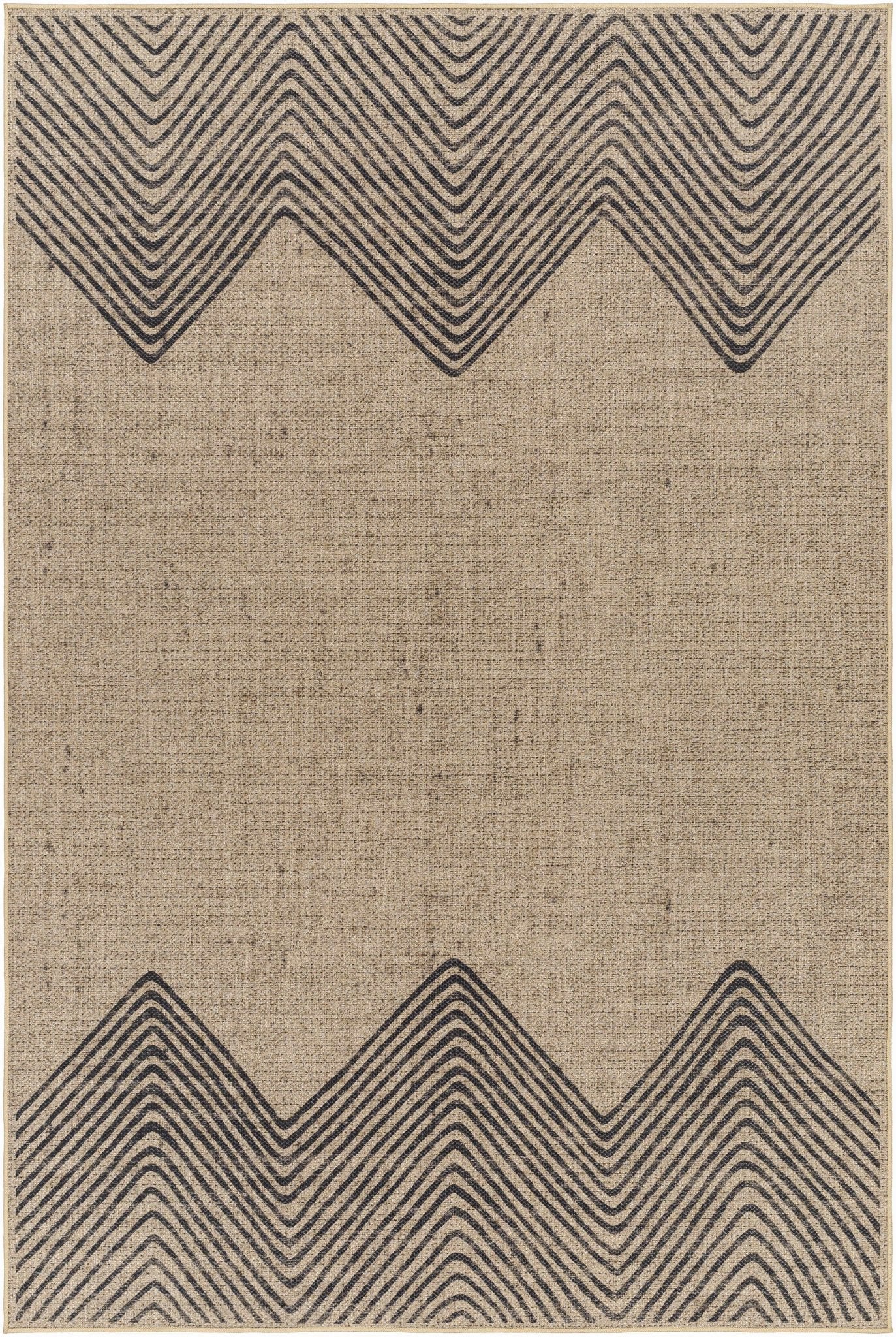 Beige And Black Modern Style Jutely Rug - Image 10