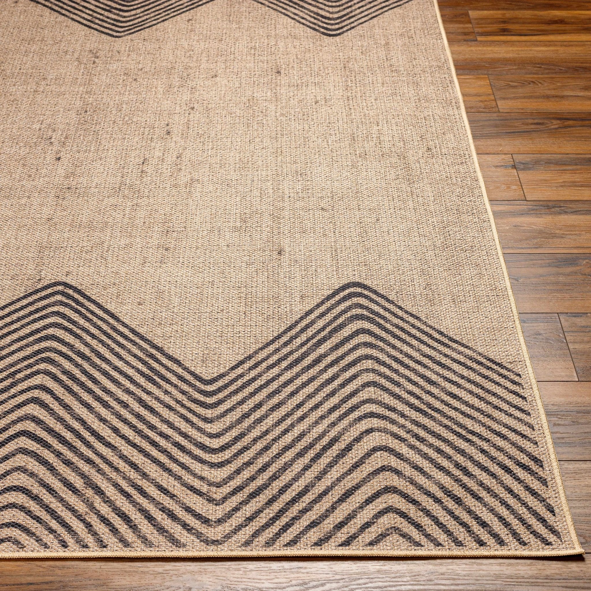 Beige And Black Modern Style Jutely Rug - Image 5