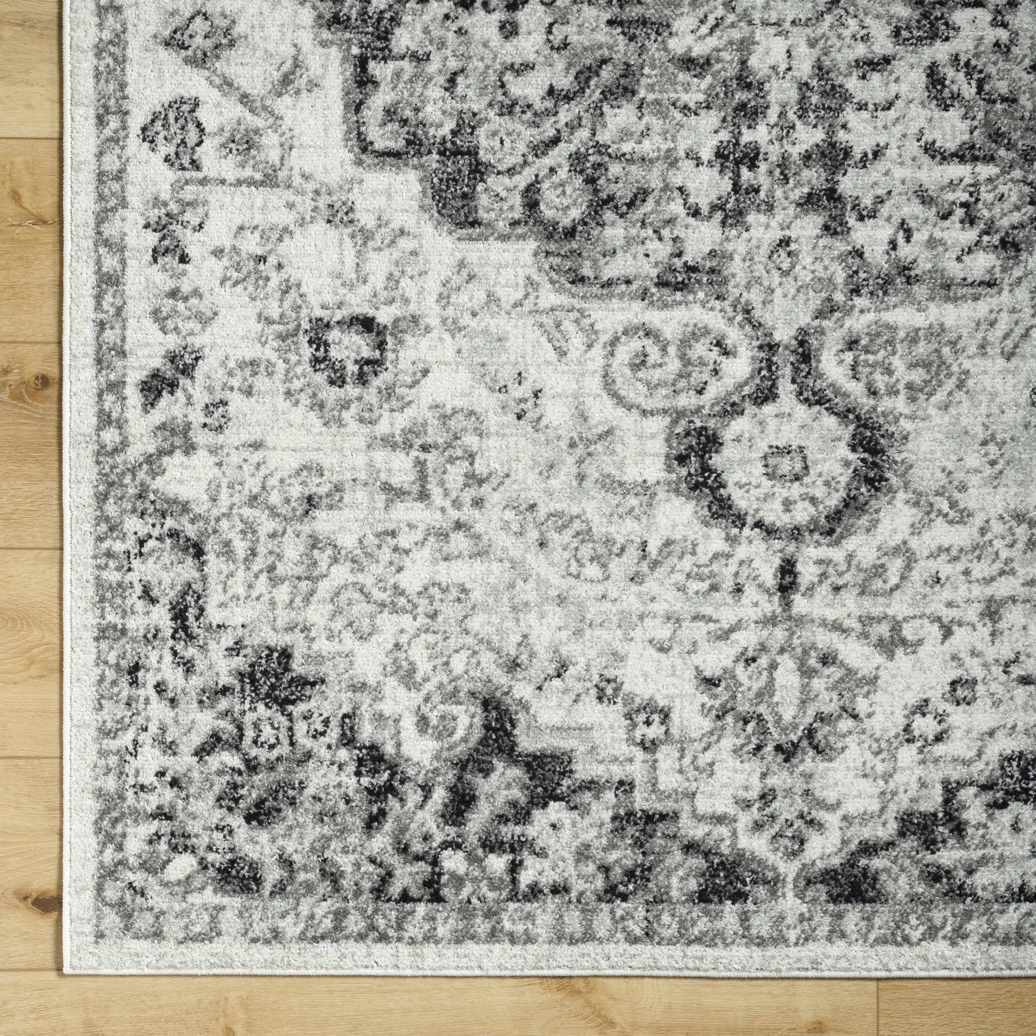 Beige and Black Traditional Medallion area rug - Image 14