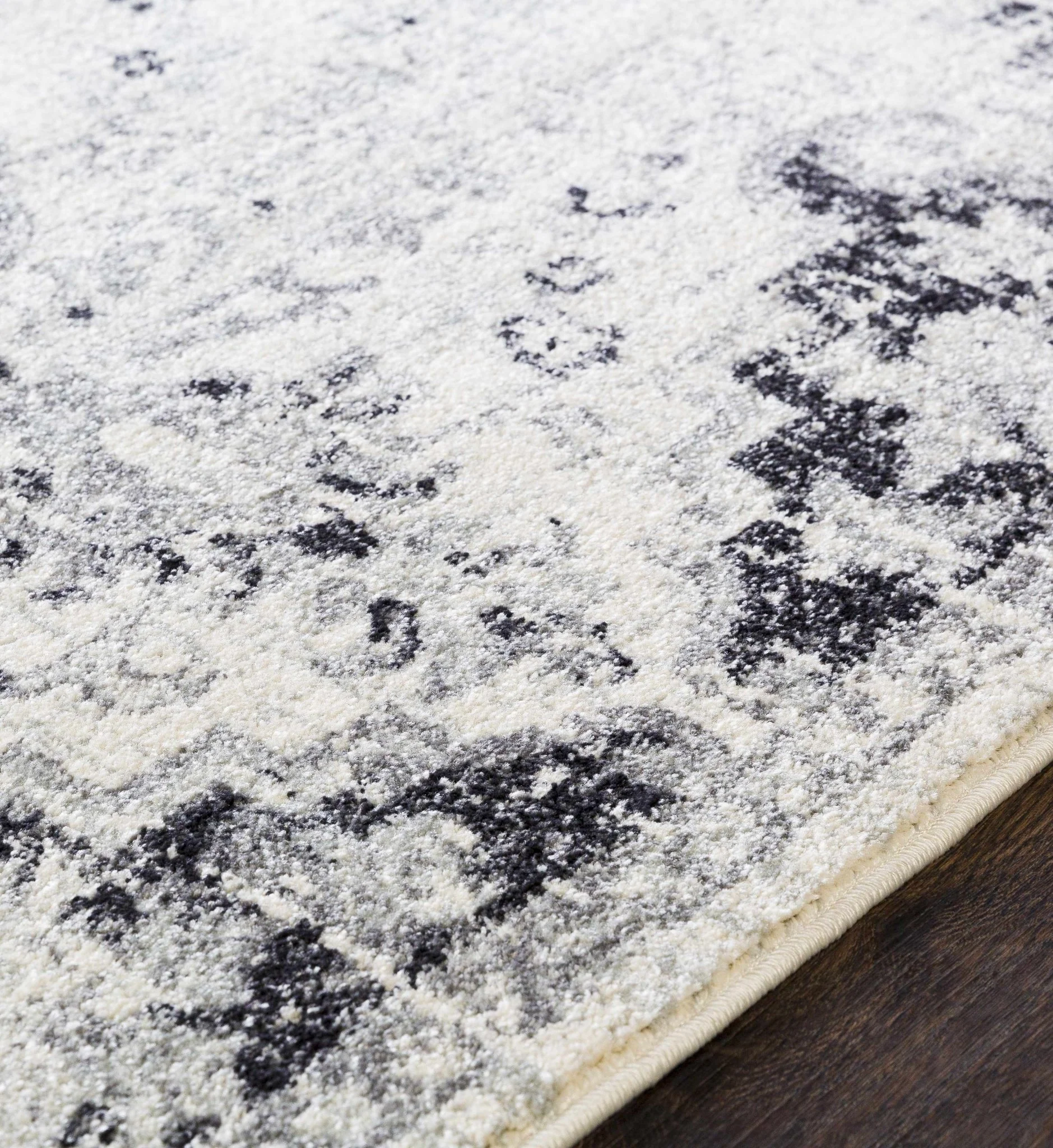 Beige and Black Traditional Medallion area rug - Image 7