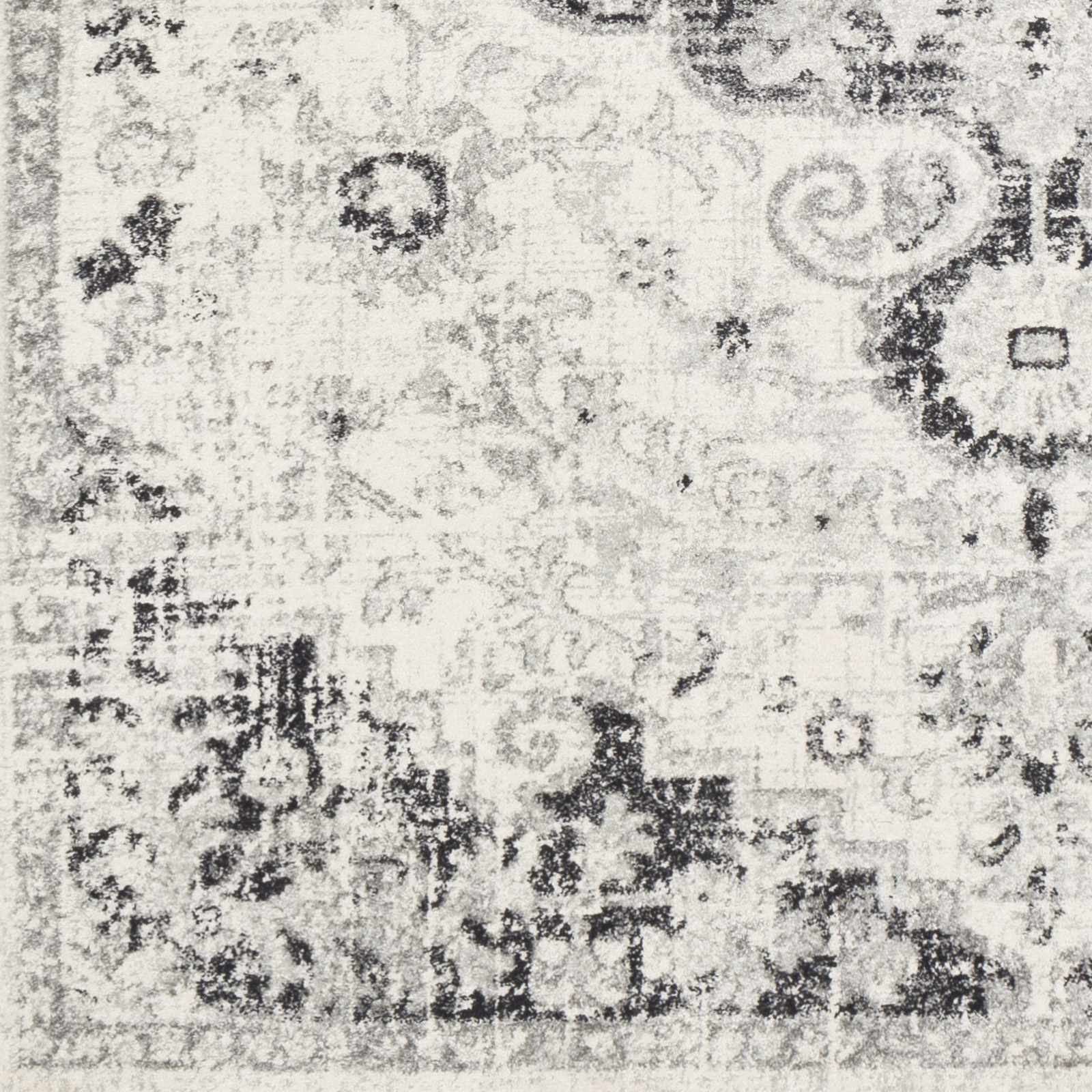 Beige and Black Traditional Medallion area rug - Image 8