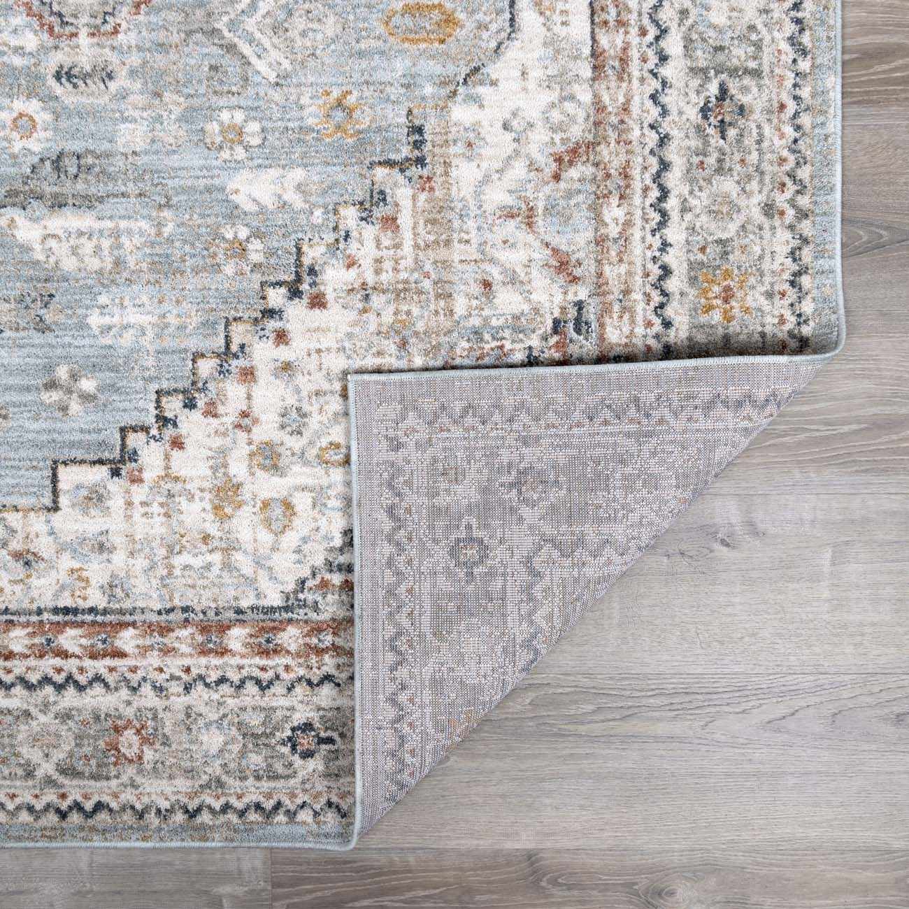 Beige And Blue Traditional Style  Area Rug - Image 5