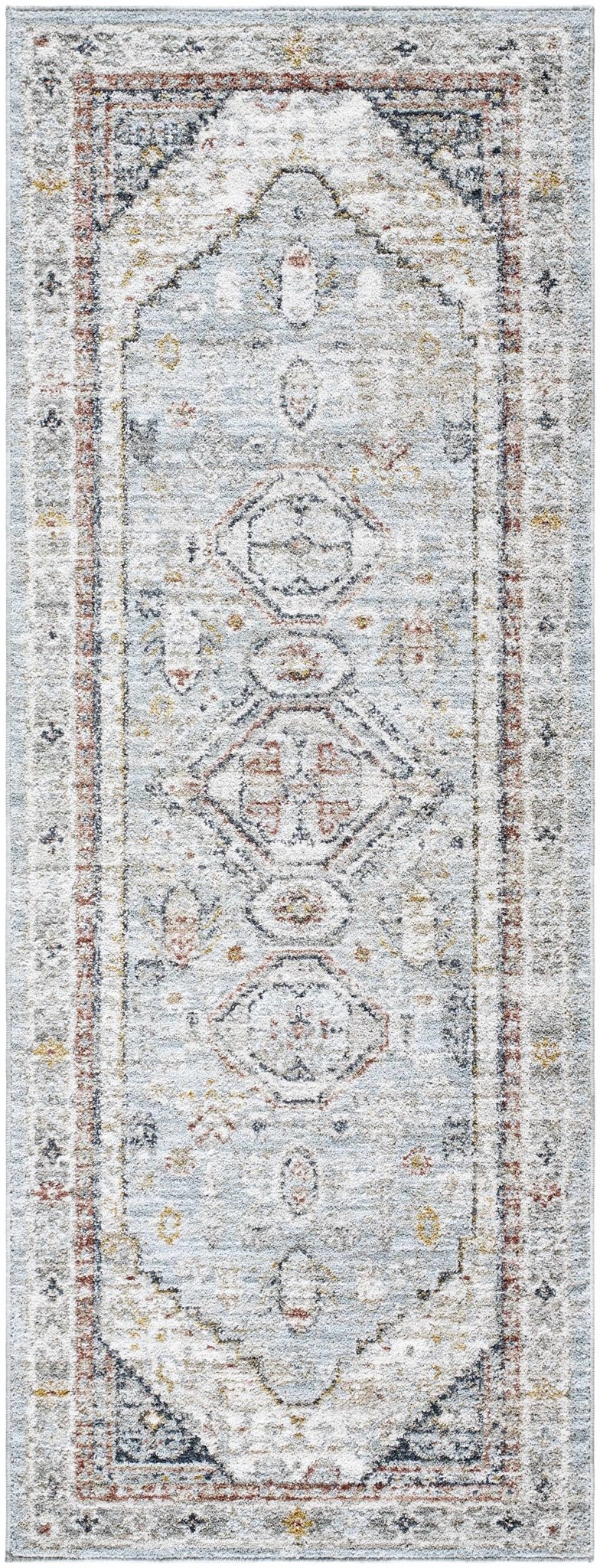 Beige And Blue Traditional Style  Area Rug - Image 8