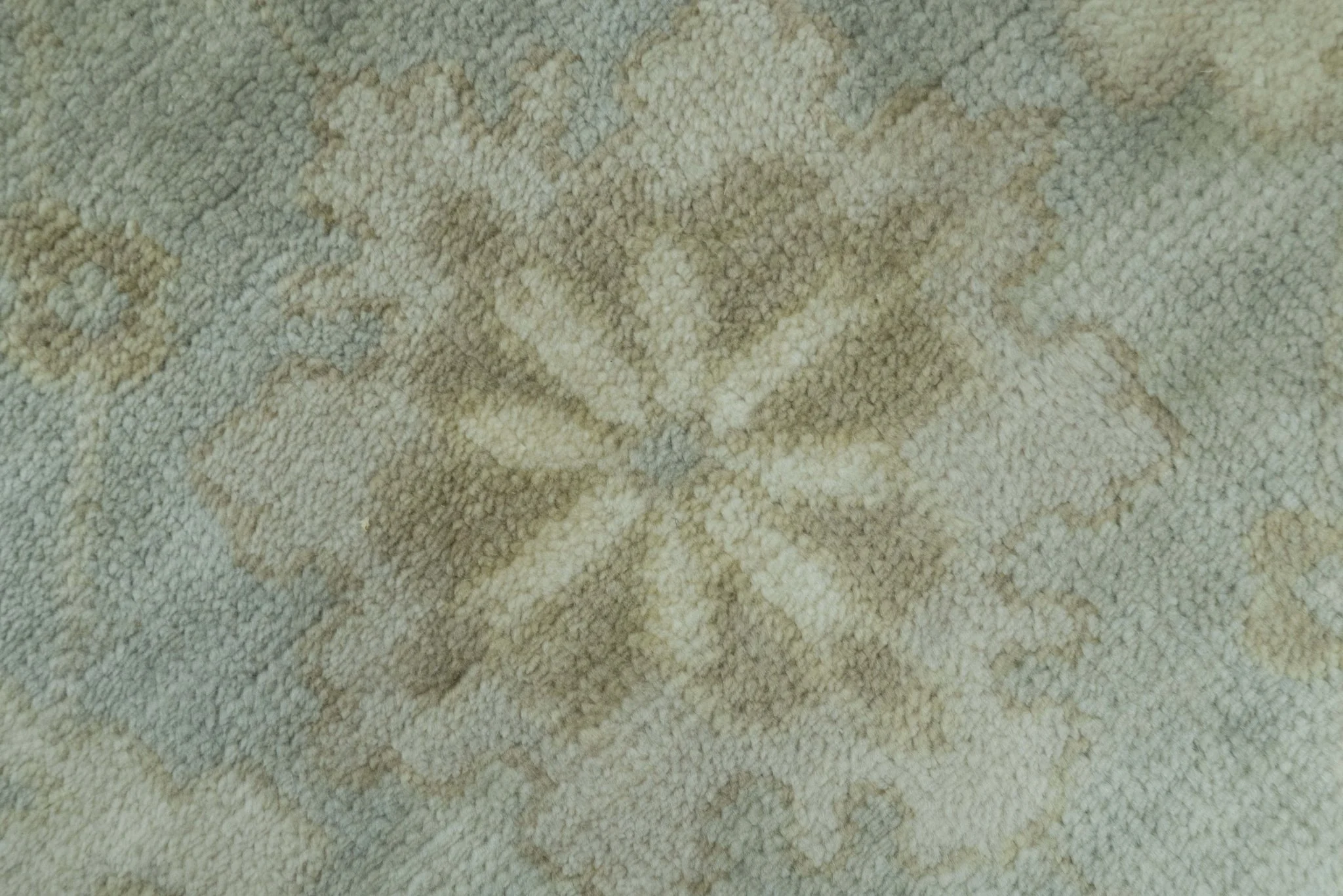 Beige And Blue Traditional Oushak Design  6x9 Hand Knotted Wool Area Rug - Image 6