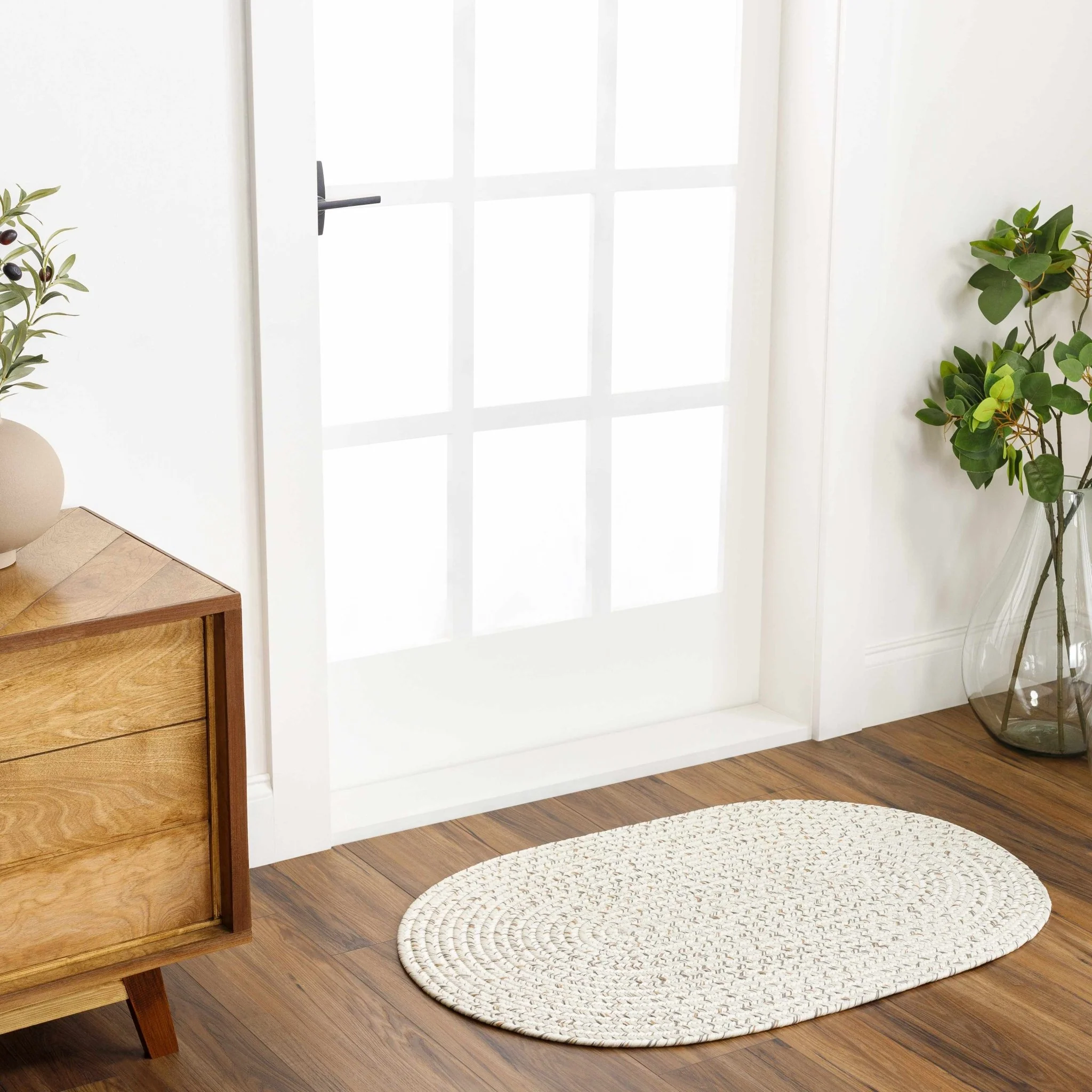 Beige and Brown Chevron Design Jute Braided Outdoor safe area Rug - Image 20
