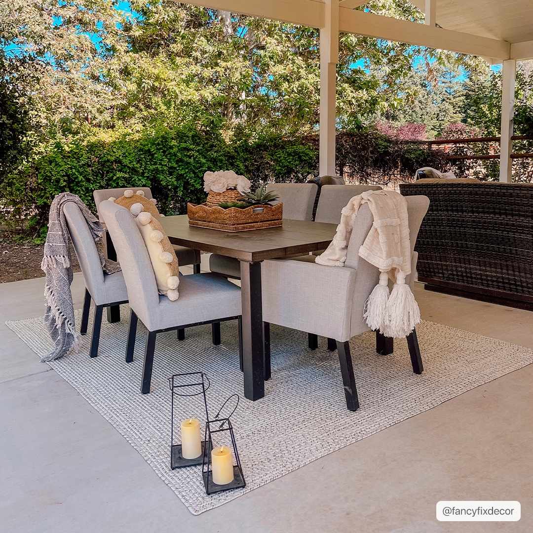 Beige and Brown Chevron Design Jute Braided Outdoor safe area Rug - Image 6