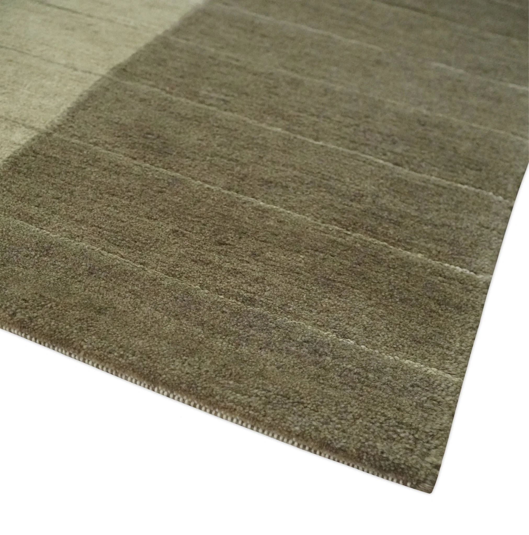 Beige and Brown Modern Geometrical Hand loom 5x8 wool and Art Silk area Rug - Image 6