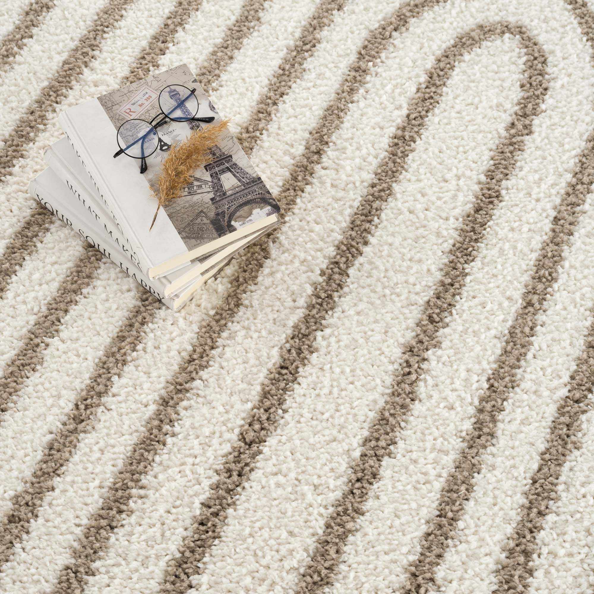 Beige And Brown Modern Style Area Rug - Image 11