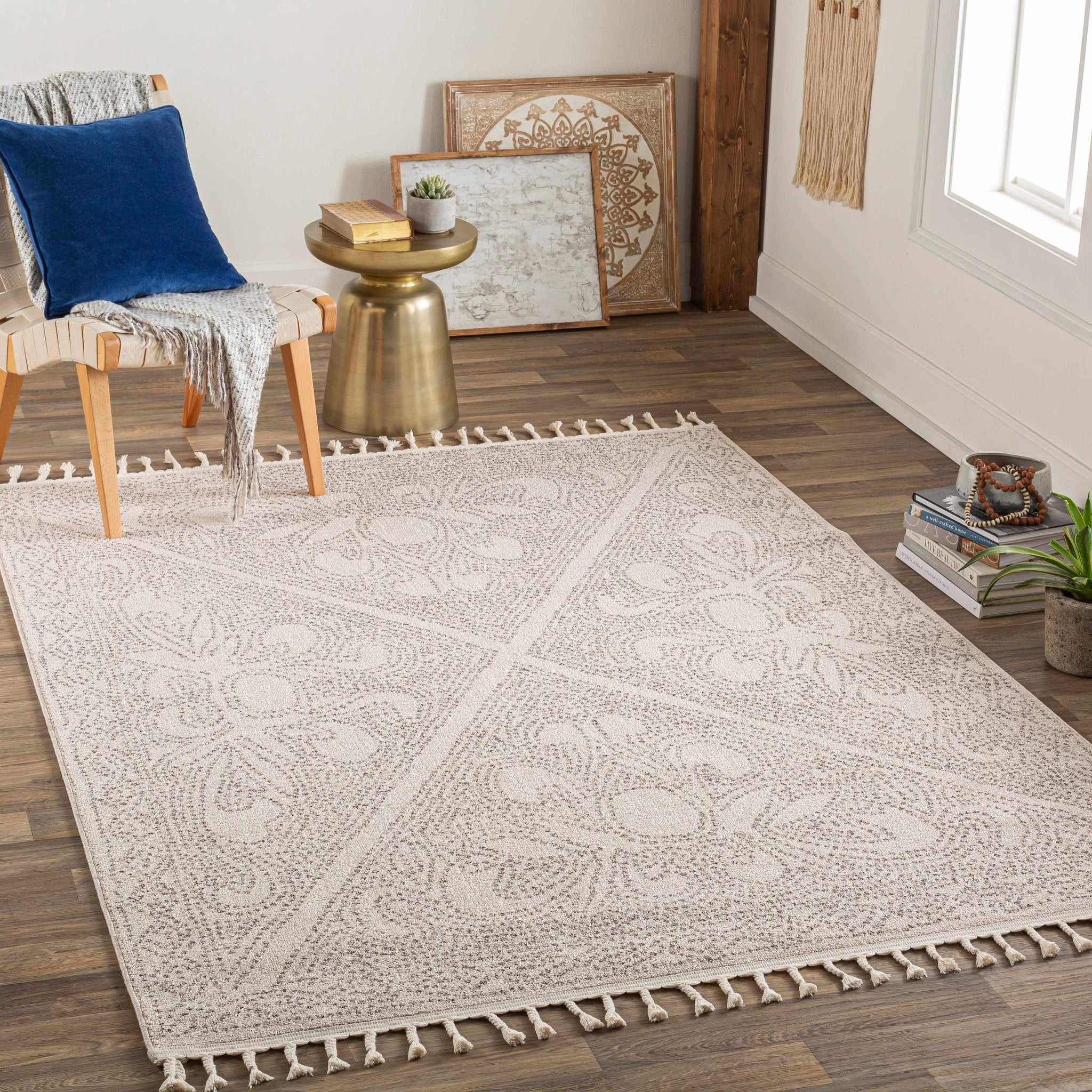 Beige and Brown Contemporary Large Design Area Rug - Image 3