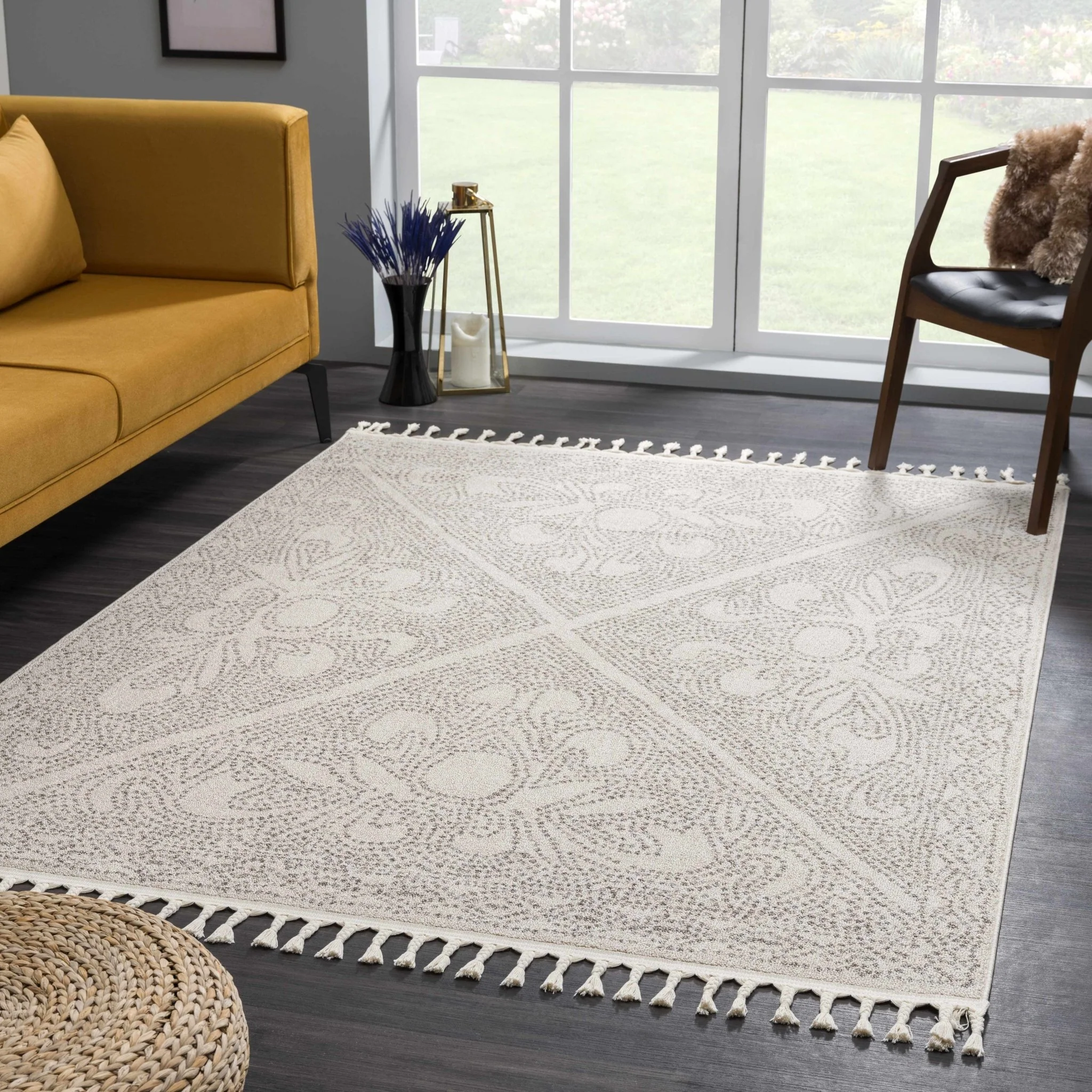Beige and Brown Contemporary Large Design Area Rug - Image 4