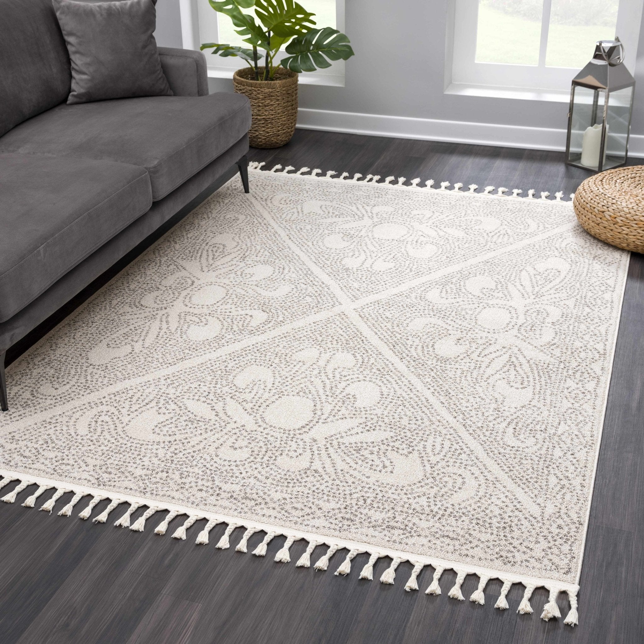 Beige and Brown Contemporary Large Design Area Rug - Image 5