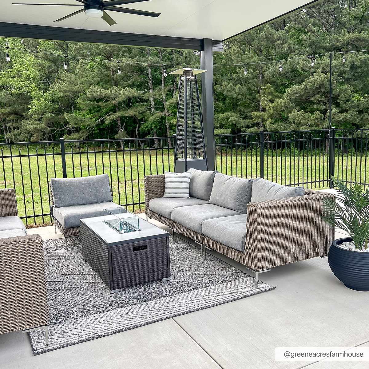 Modern Geometrical Beige and Charcoal Chevron Design Outdoor Safe Area Rug - Image 2