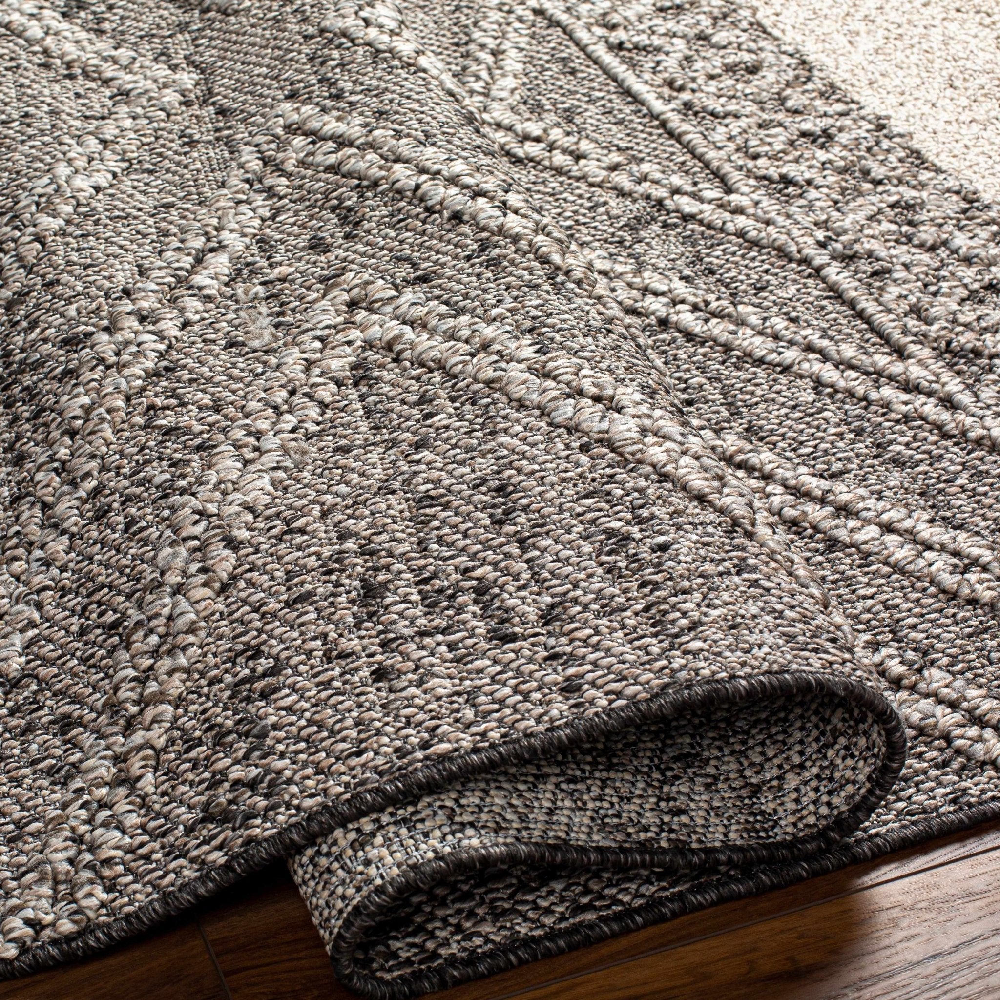 Modern Geometrical Beige and Charcoal Chevron Design Outdoor Safe Area Rug - Image 8