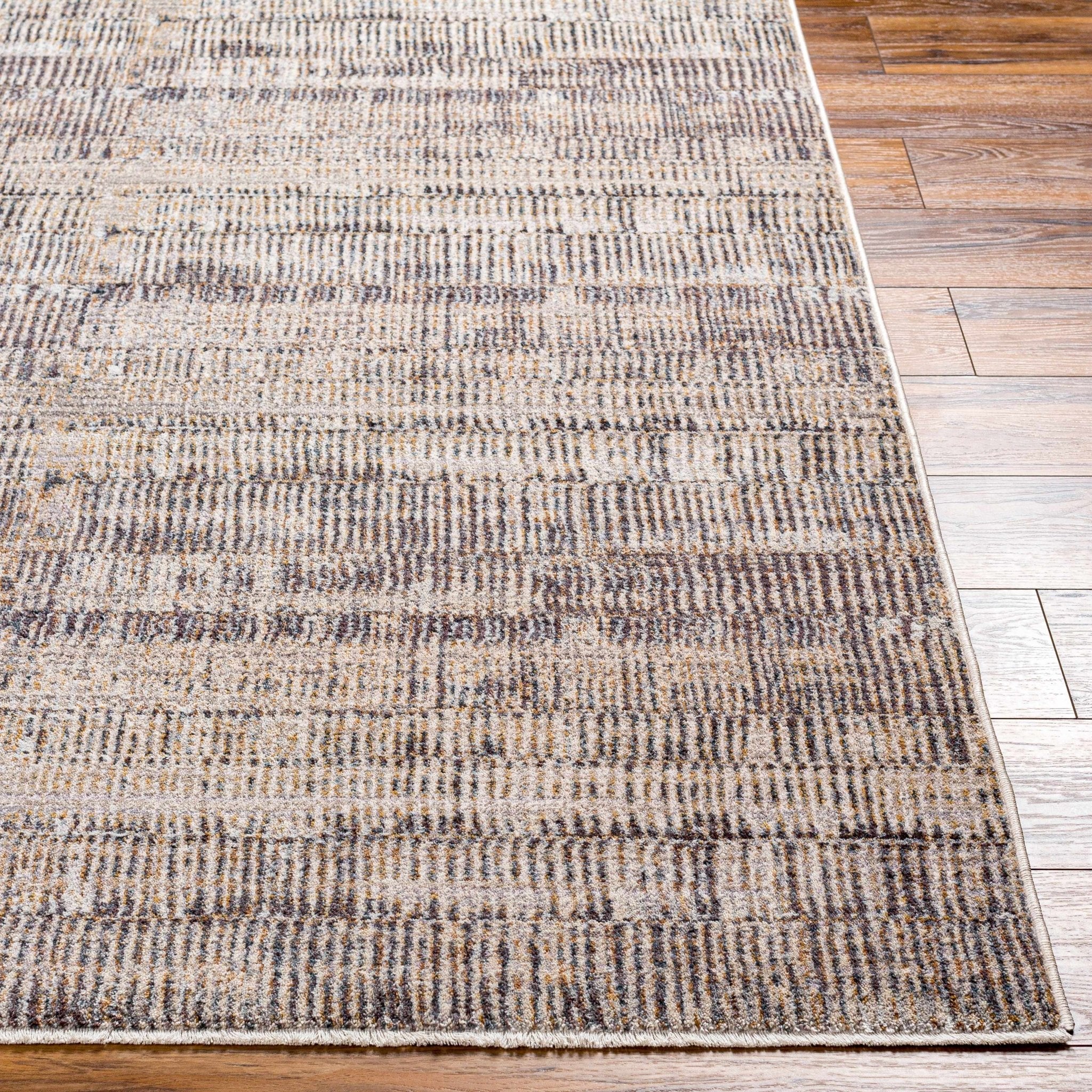 Beige And Charcoal Contemporary Style Machine Woven Rug - Image 5