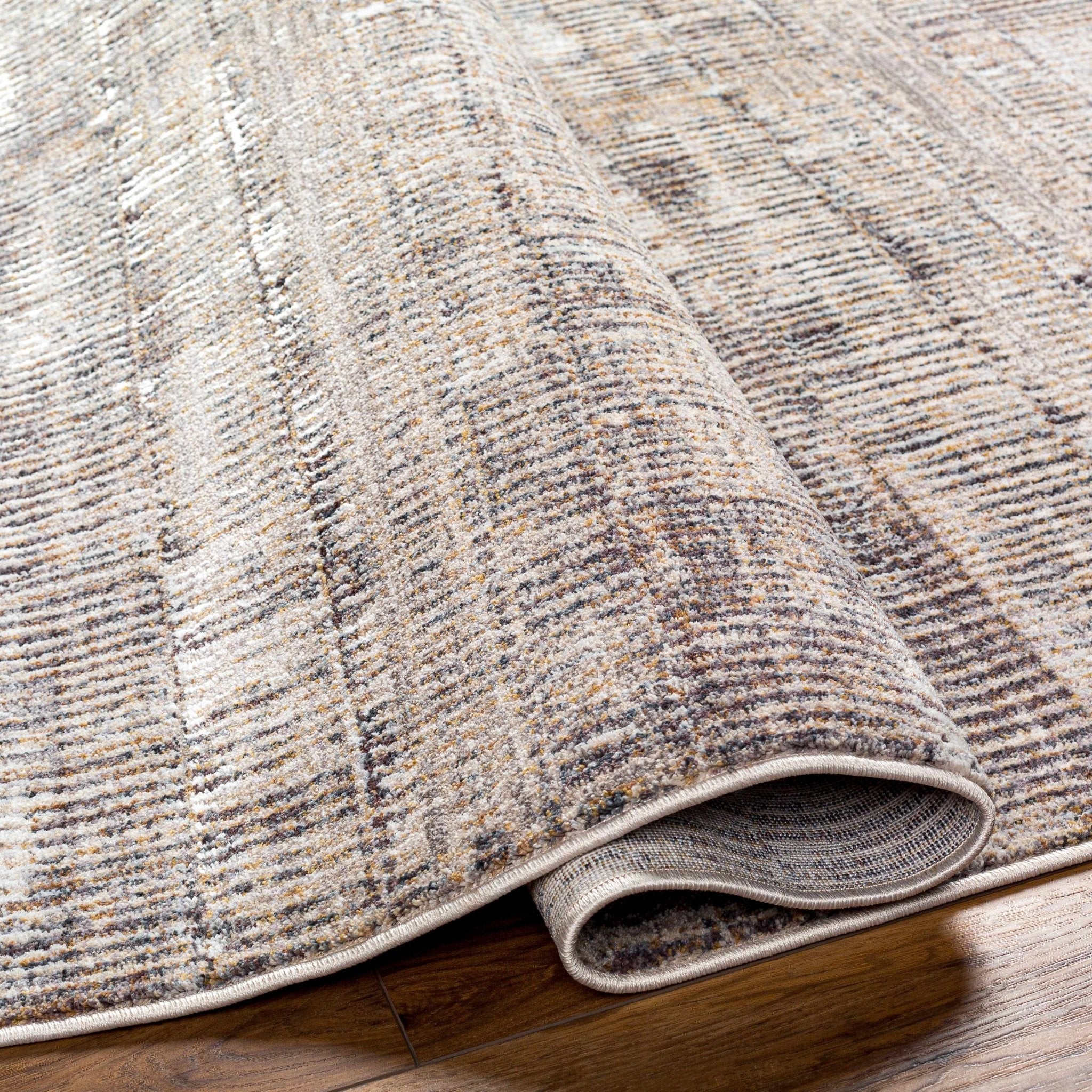 Beige And Charcoal Contemporary Style Machine Woven Rug - Image 6