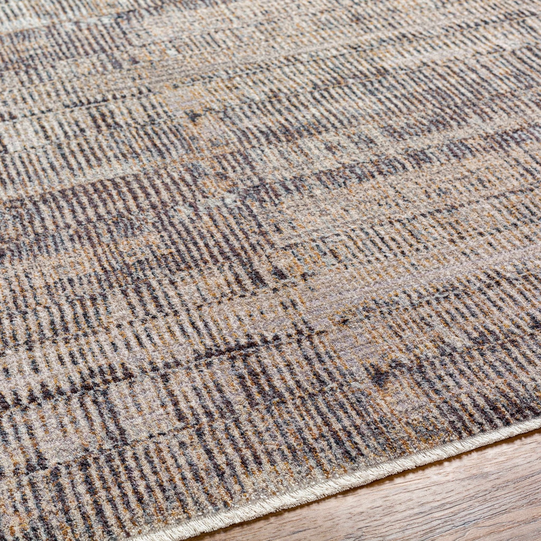 Beige And Charcoal Contemporary Style Machine Woven Rug - Image 7