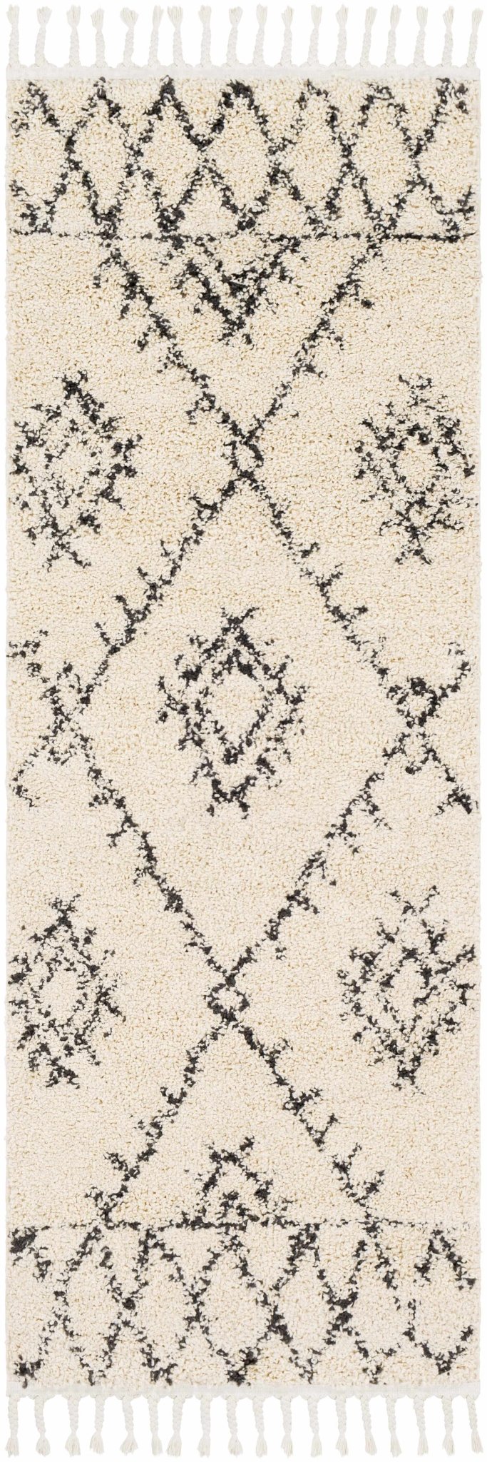 Beige and Charcoal Traditional Geometrical Design Machine Woven Moroccan Multi Size Rug - Image 13