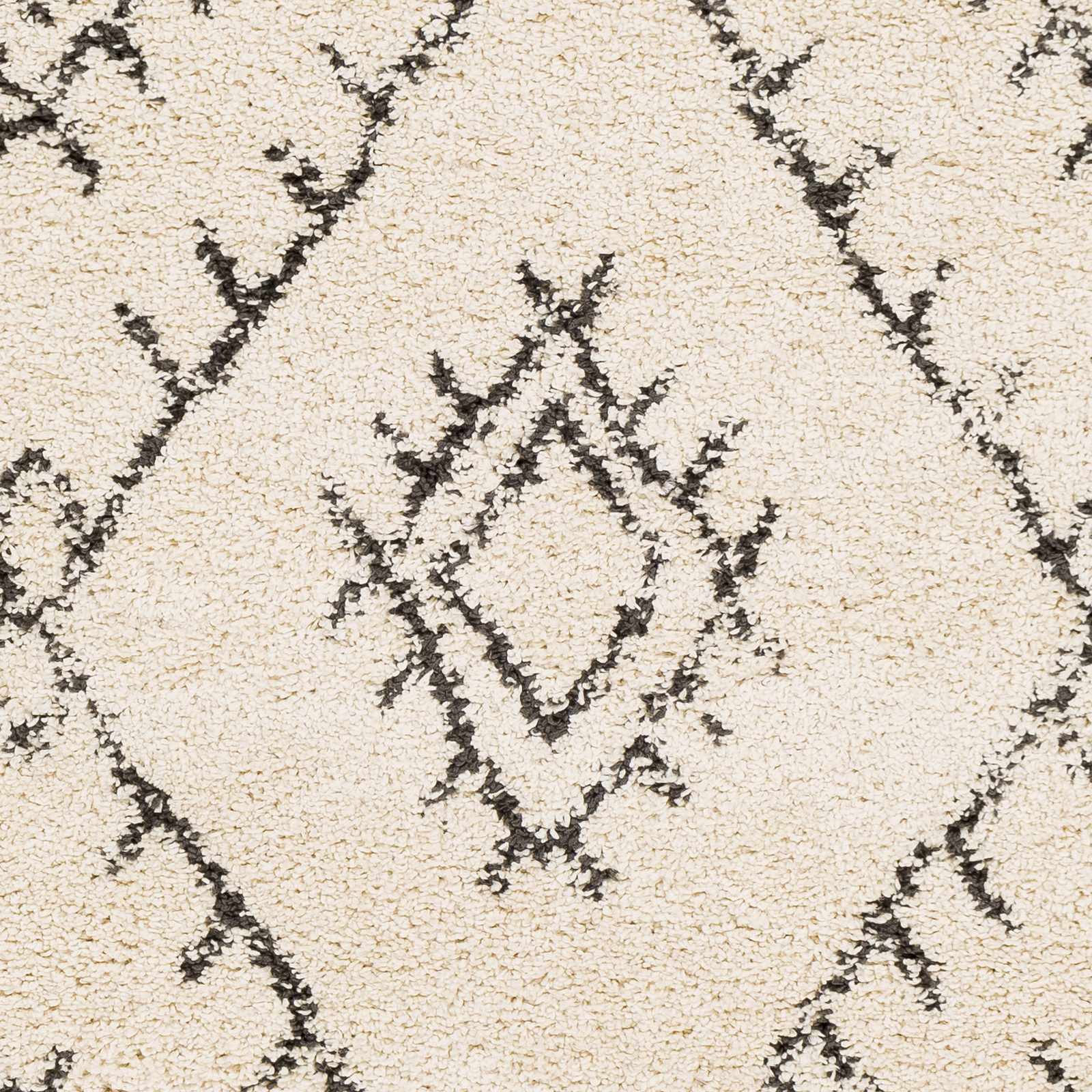 Beige and Charcoal Traditional Geometrical Design Machine Woven Moroccan Multi Size Rug - Image 19