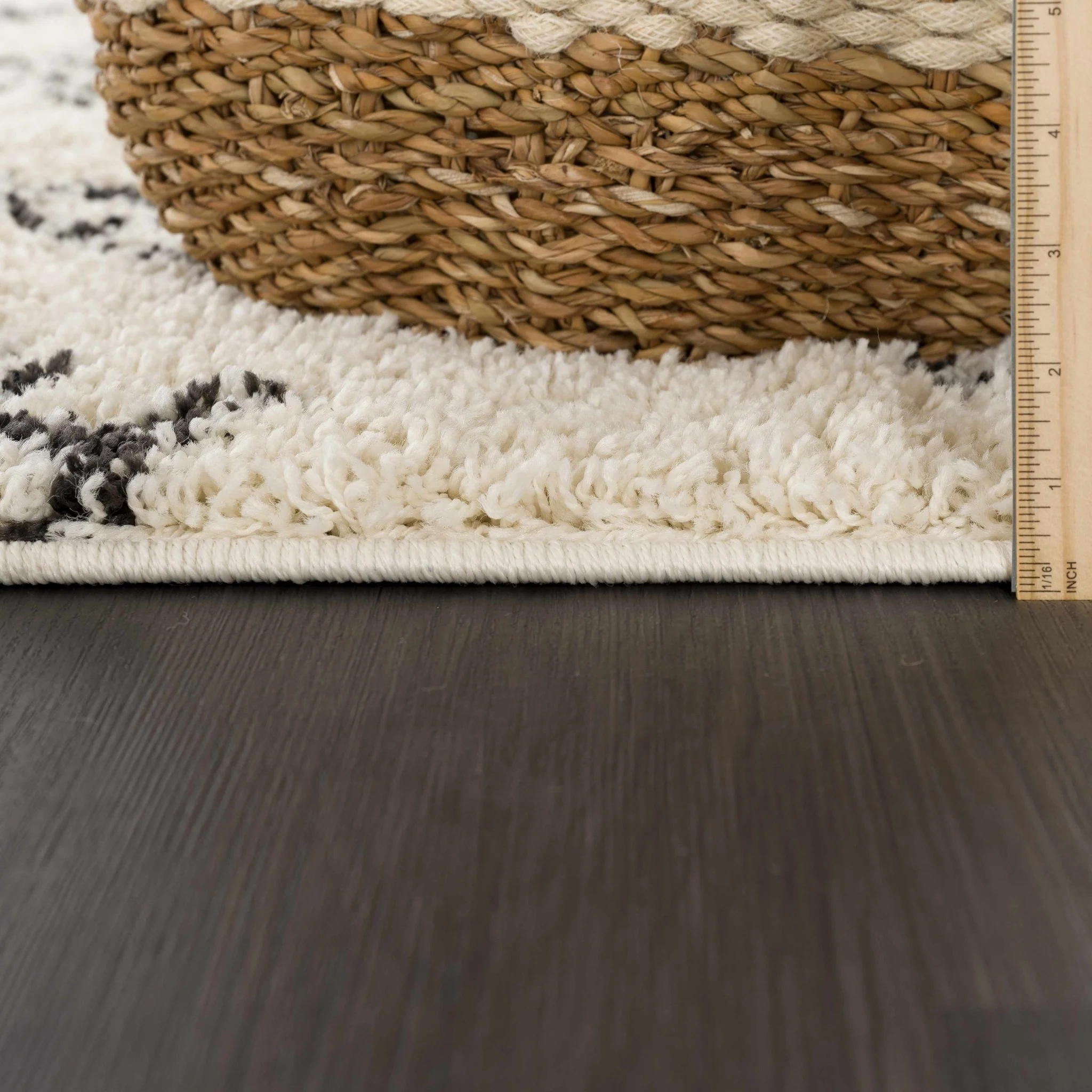 Beige and Charcoal Traditional Geometrical Design Machine Woven Moroccan Multi Size Rug - Image 21
