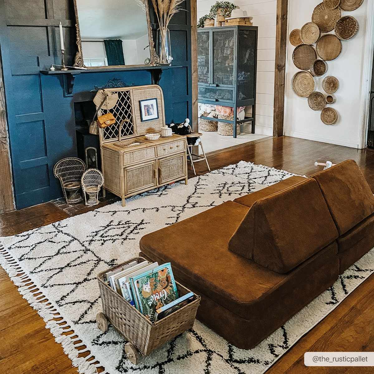 Beige and Charcoal Traditional Geometrical Design Machine Woven Moroccan Multi Size Rug - Image 4