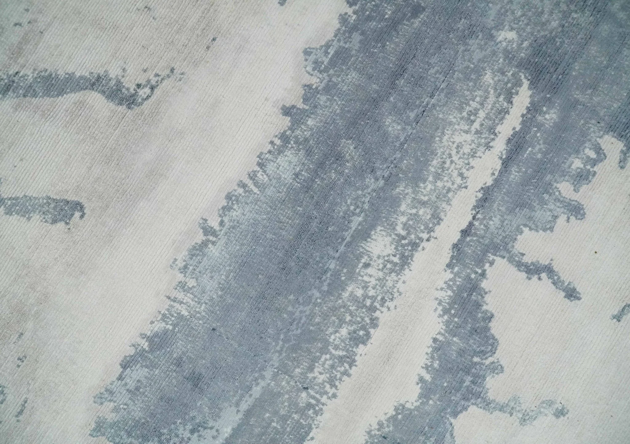 8x10 Beige and Gray Modern Abstract Handmade Fine Art Silk Area Rug - Image 4